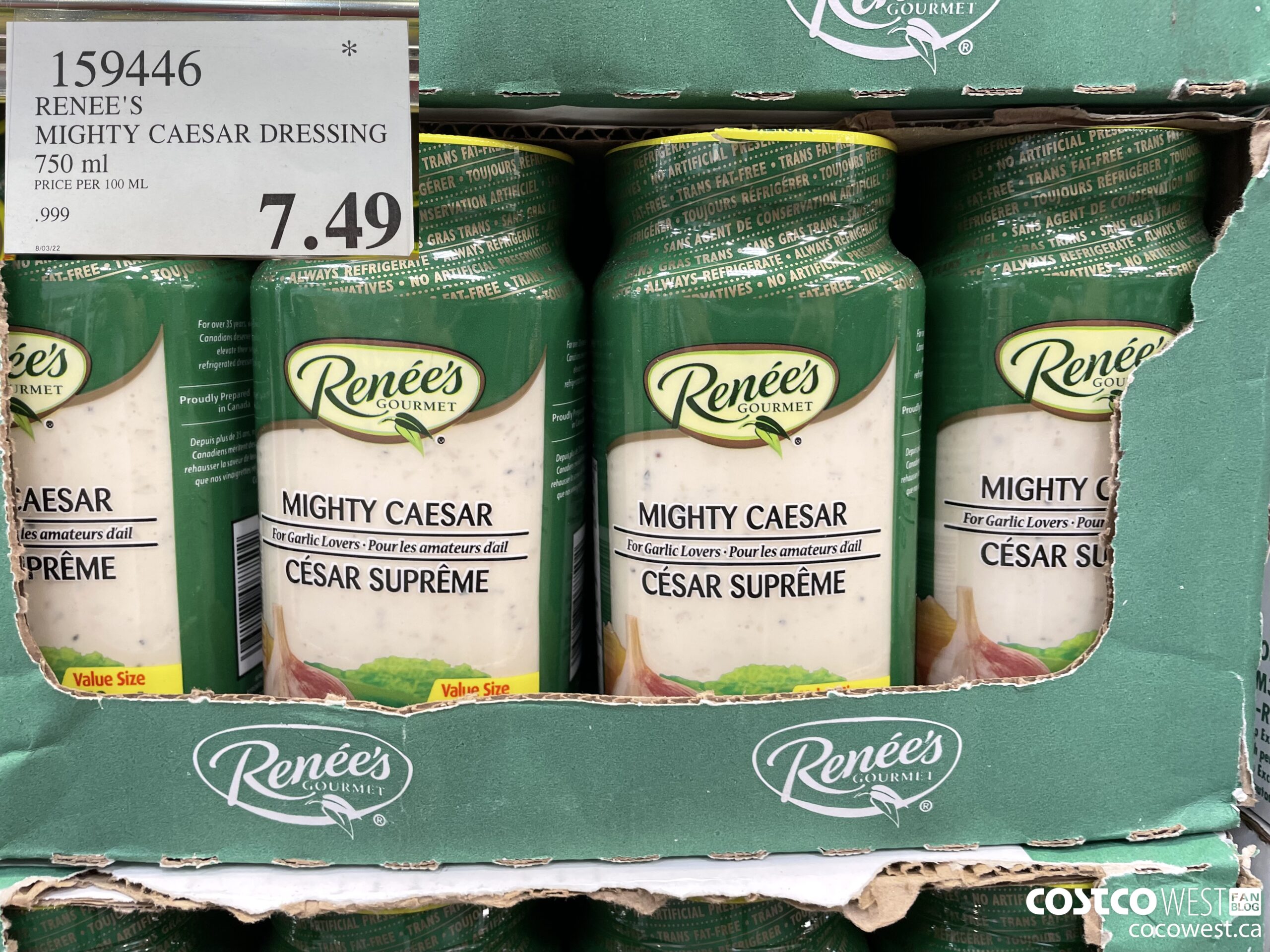 159446 RENEE'S MIGHTY CESAR DRESSING 750 ML $7.49