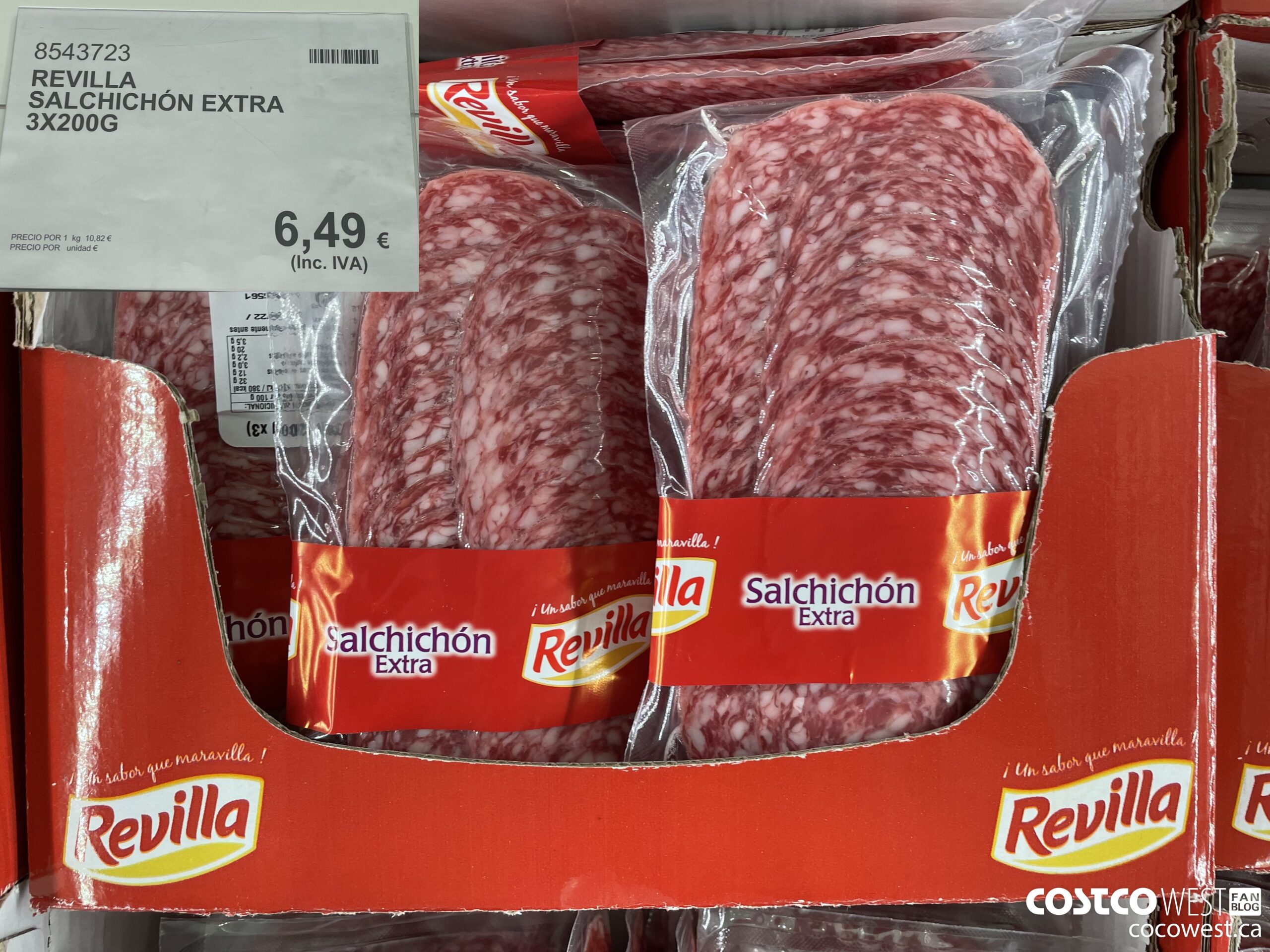 8543723 REVILLA SALCHICHON EXTRA 3X200G $6.49