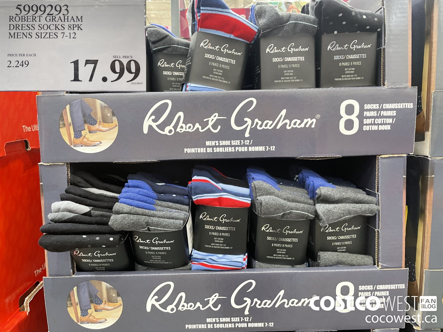 5999293 ROBERT GRAHAM DRESS SOCKS 8PK MENS SIZES 7-12 $17.99