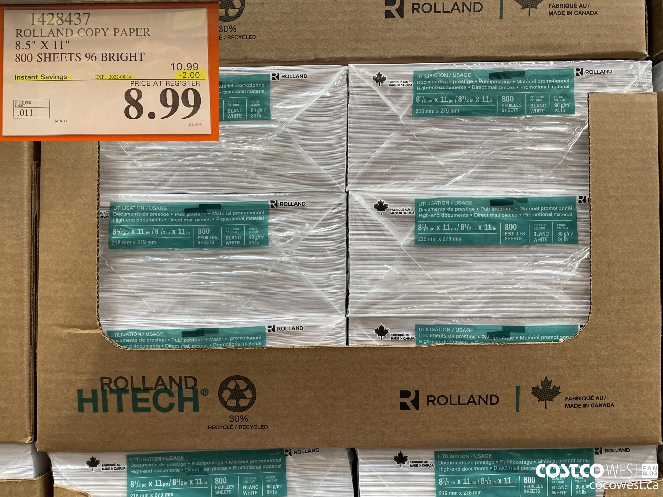 1428437 ROLLAND COPY PAPER 8.5