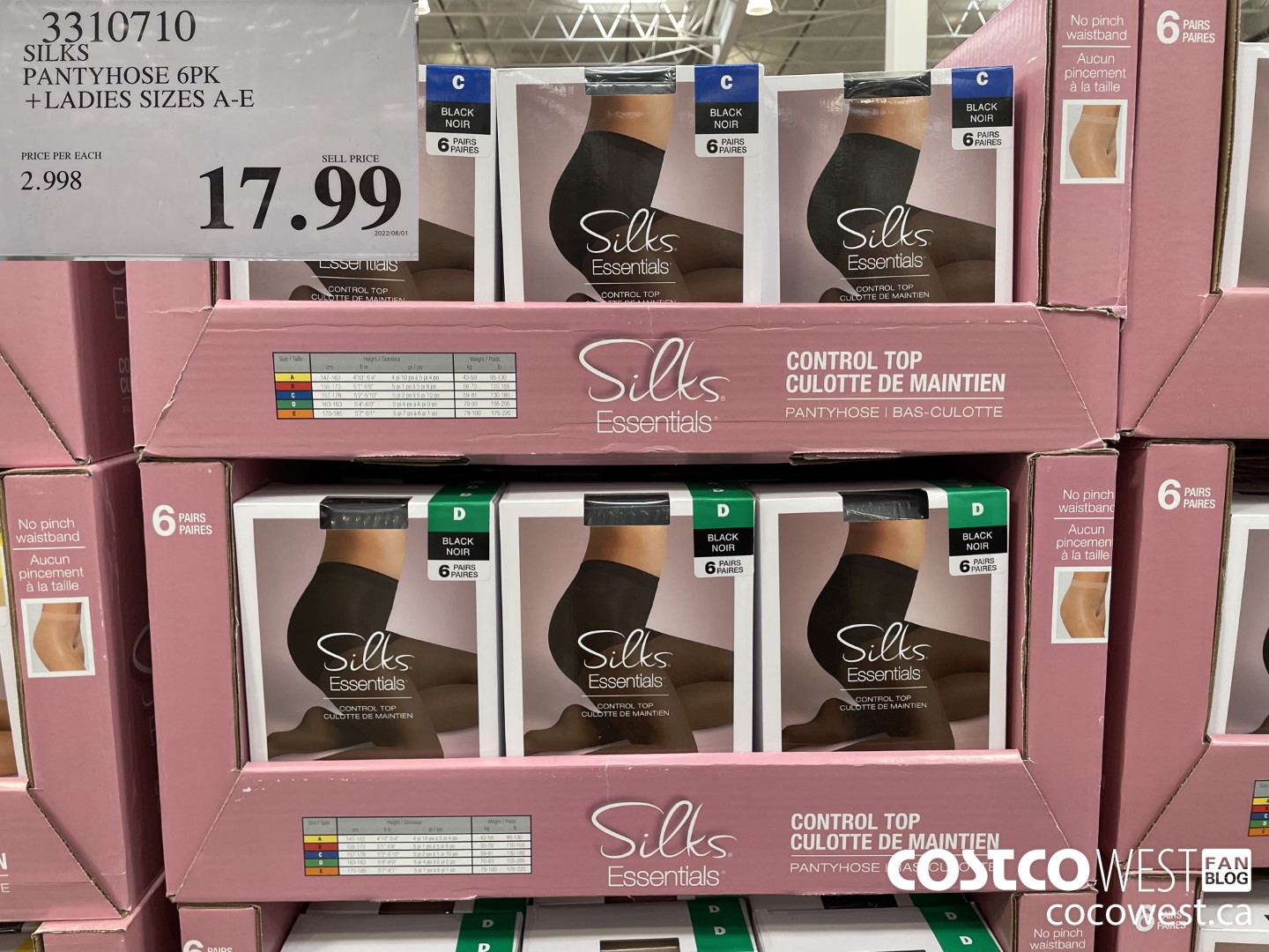 3310710 SILKS PANYHOSE 6PK LADIES SIZES A-E $17.99