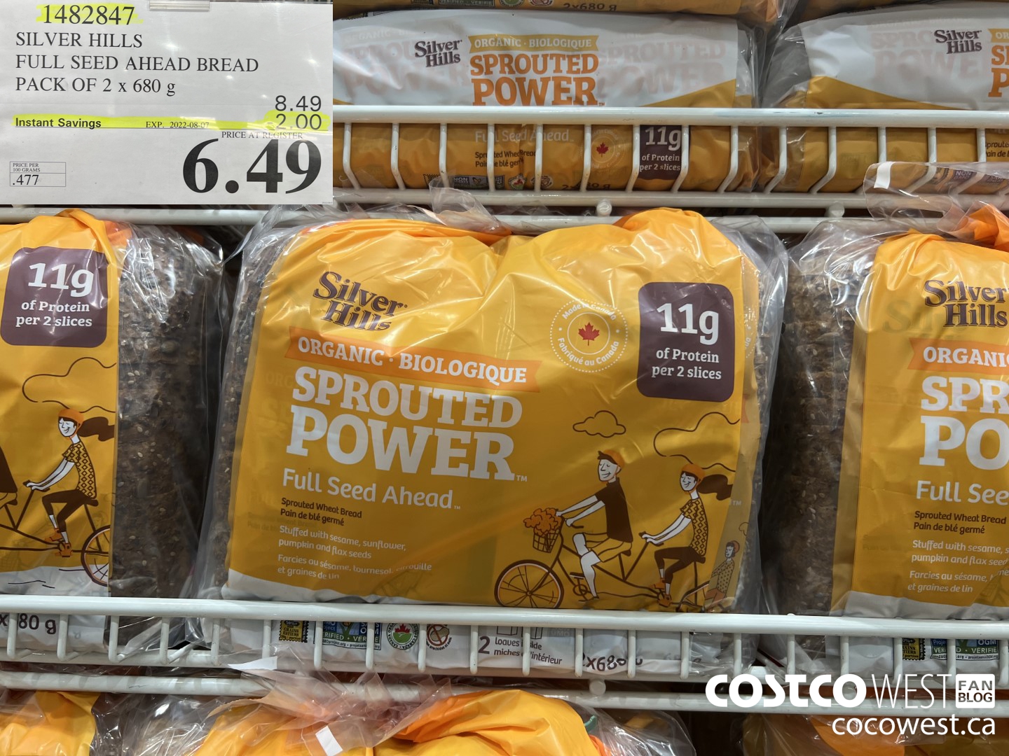 1482847 SILVER HILLS FULL SEED AHEAD BREAD PACK OF 2 x 680 g ($2.00 INSTANT SAVINGS EXPIRES ON 2022-08-07) $6.49