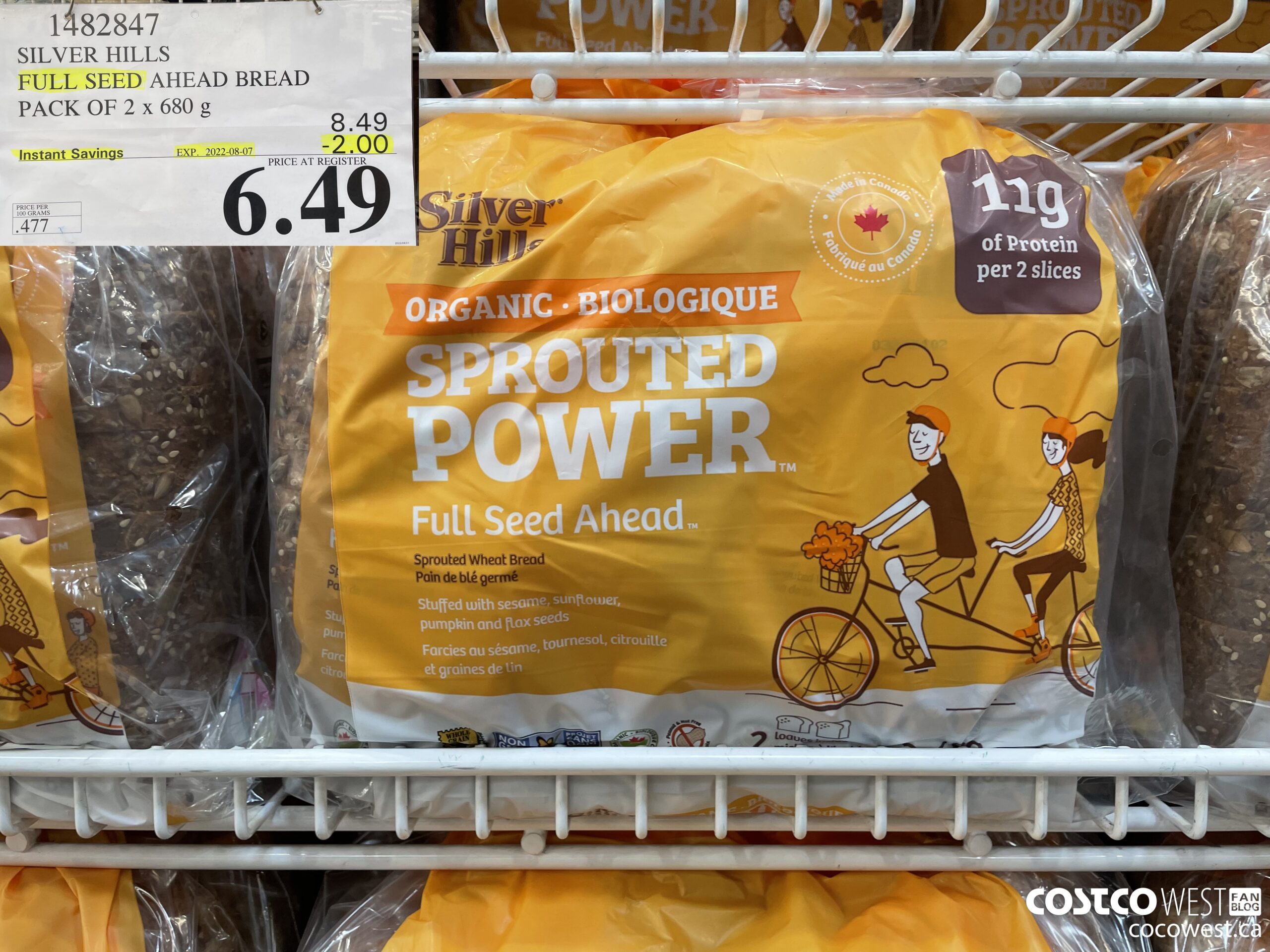 1482847 SILVER HILLS FULL SEED AHEAD BREAD PACK OF 2 x 680 g ($2.00 INSTANT SAVINGS EXPIRES ON 2022-08-07) $6.49