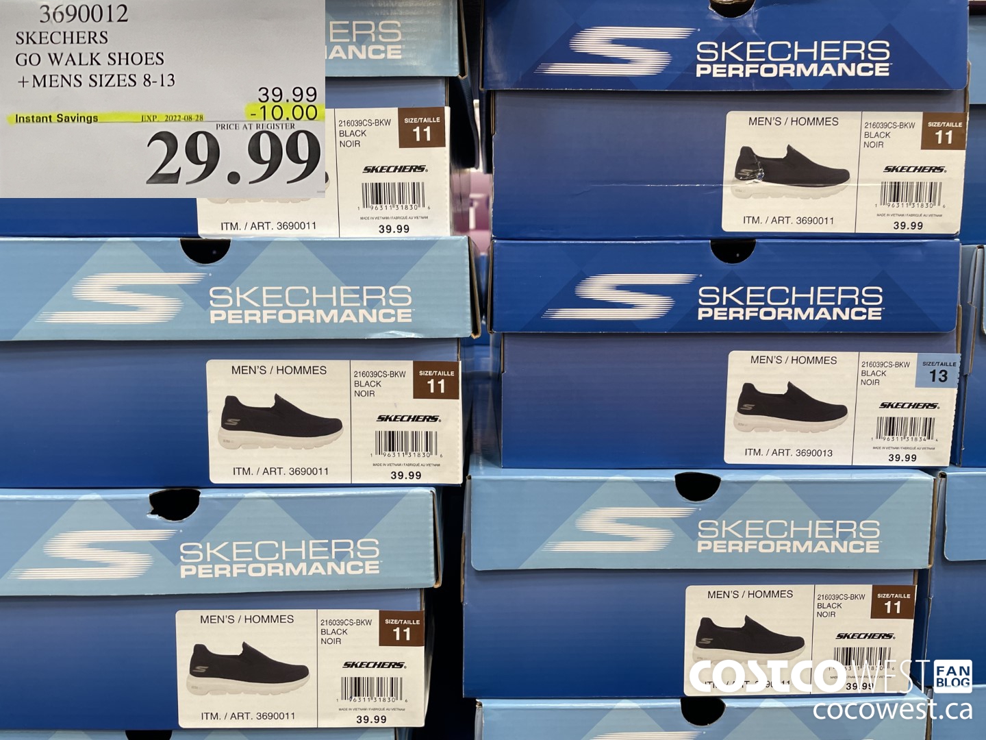 3690012 SKECHERS GO WALK SHOES MENS SIZES 8-13  ($10.00 INSTANT SAVINGS EXPIRES ON 2022-08-28) $29.99