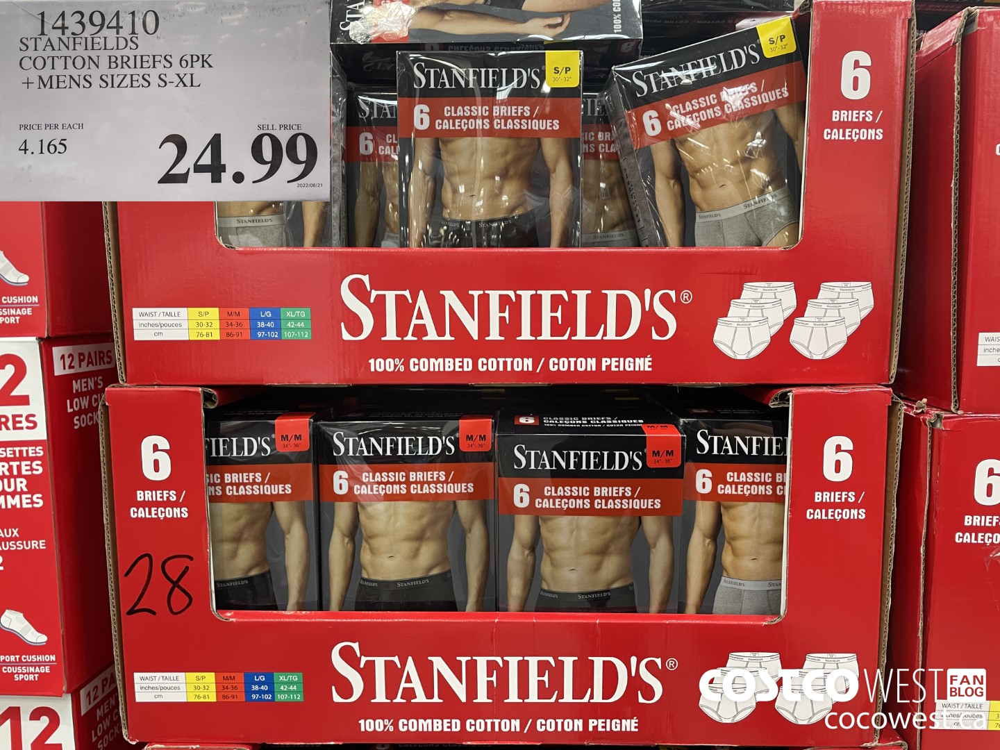 1439410 STANFIELDS COTTON BRIEFS 6PK MENS SIZES S-XL $24.99