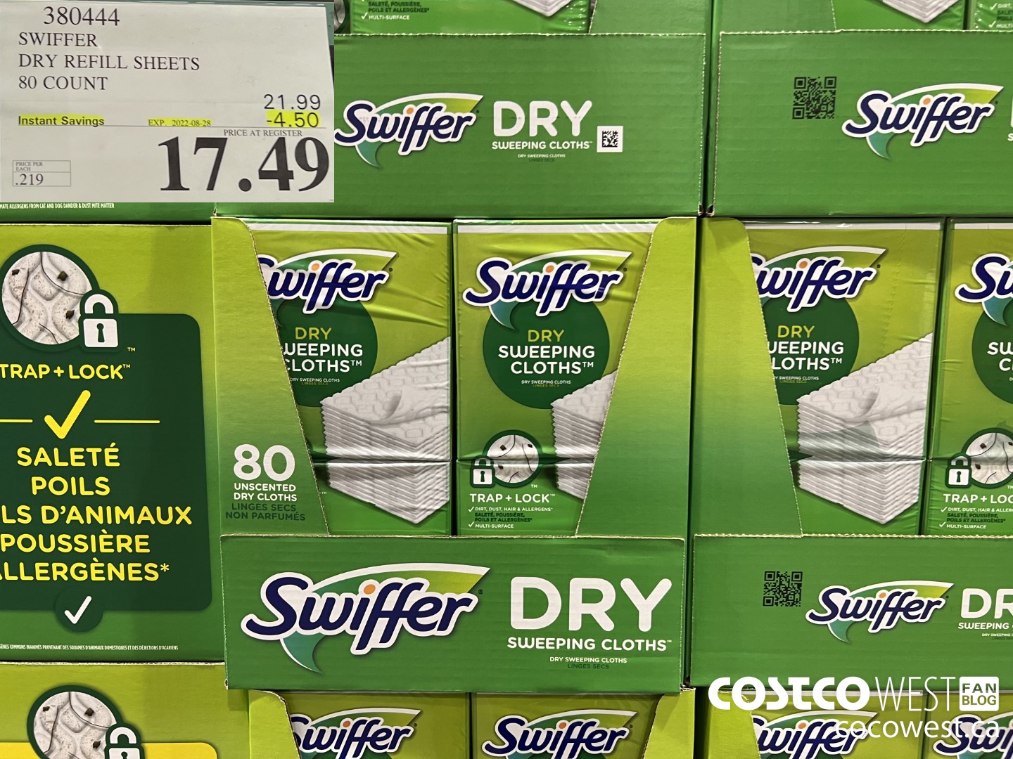 380444 SWIFFER REFILL SHEETS 80 COUNT ($4.50 INSTANT SAVINGS EXPIRES ON 2022-08-28) $17.49