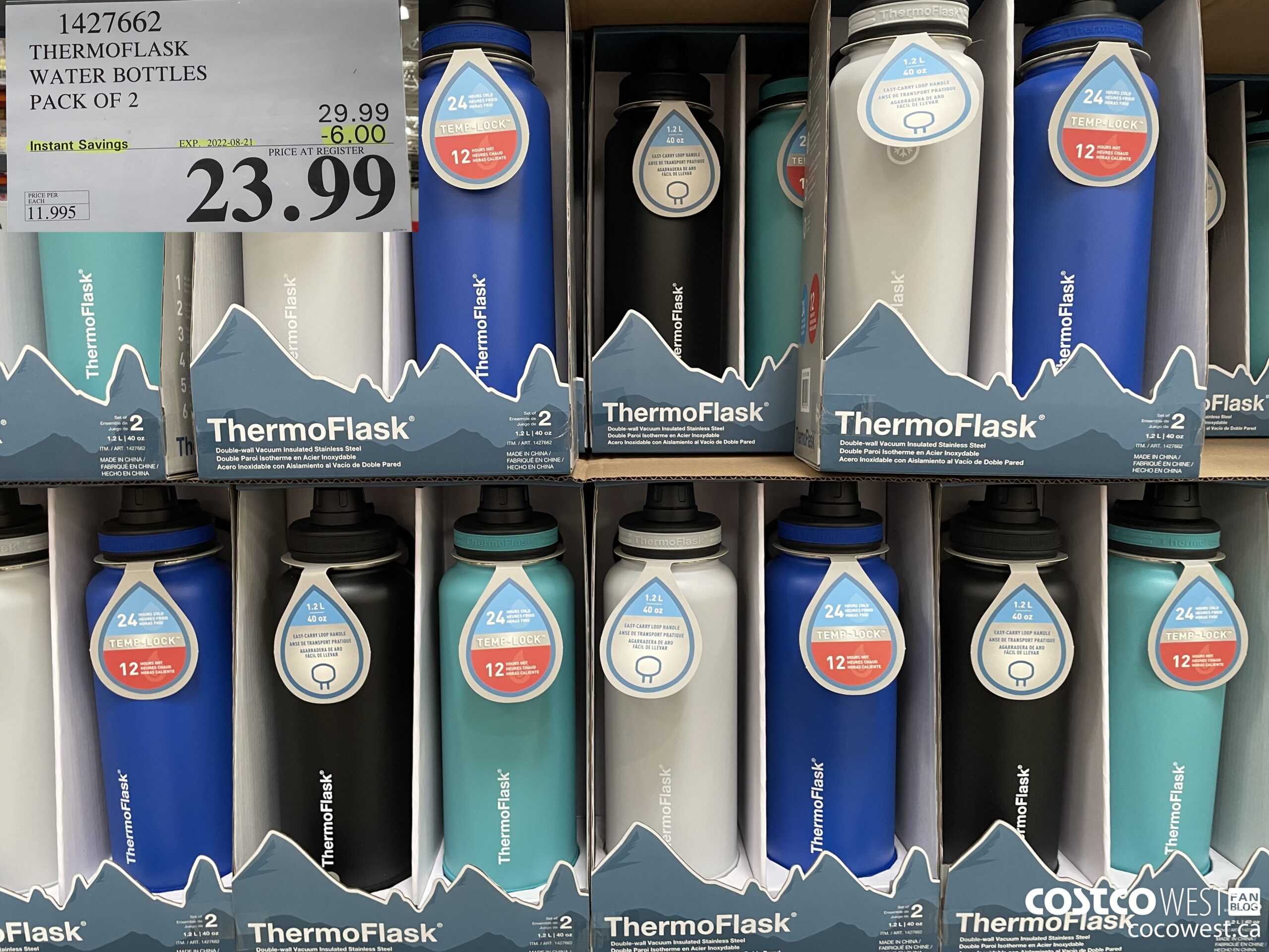 TWO Thermoflask 40oz Insulated Water Bottles Only $17.99 at Costco