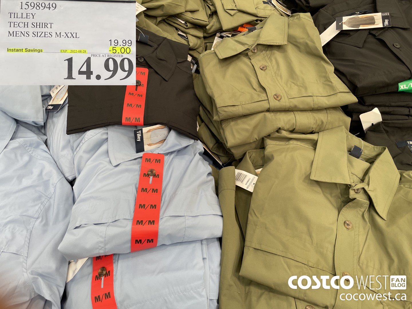 1598949 TILLEY TECH SHIRT MENS SIZES M-XXL  ($5.00 INSTANT SAVINGS EXPIRES ON 2022-08-28) $14.99