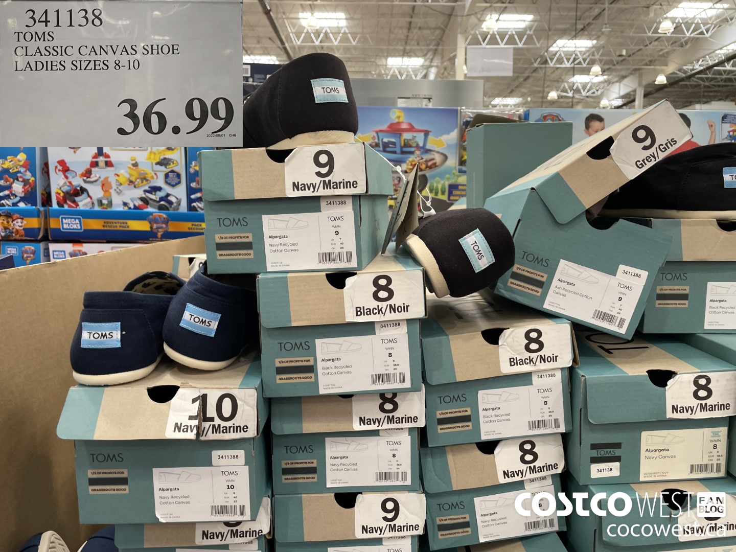 341138 TOMS CLASSIC CANVAS SHOE LADIES SIZES 8-10 $36.99