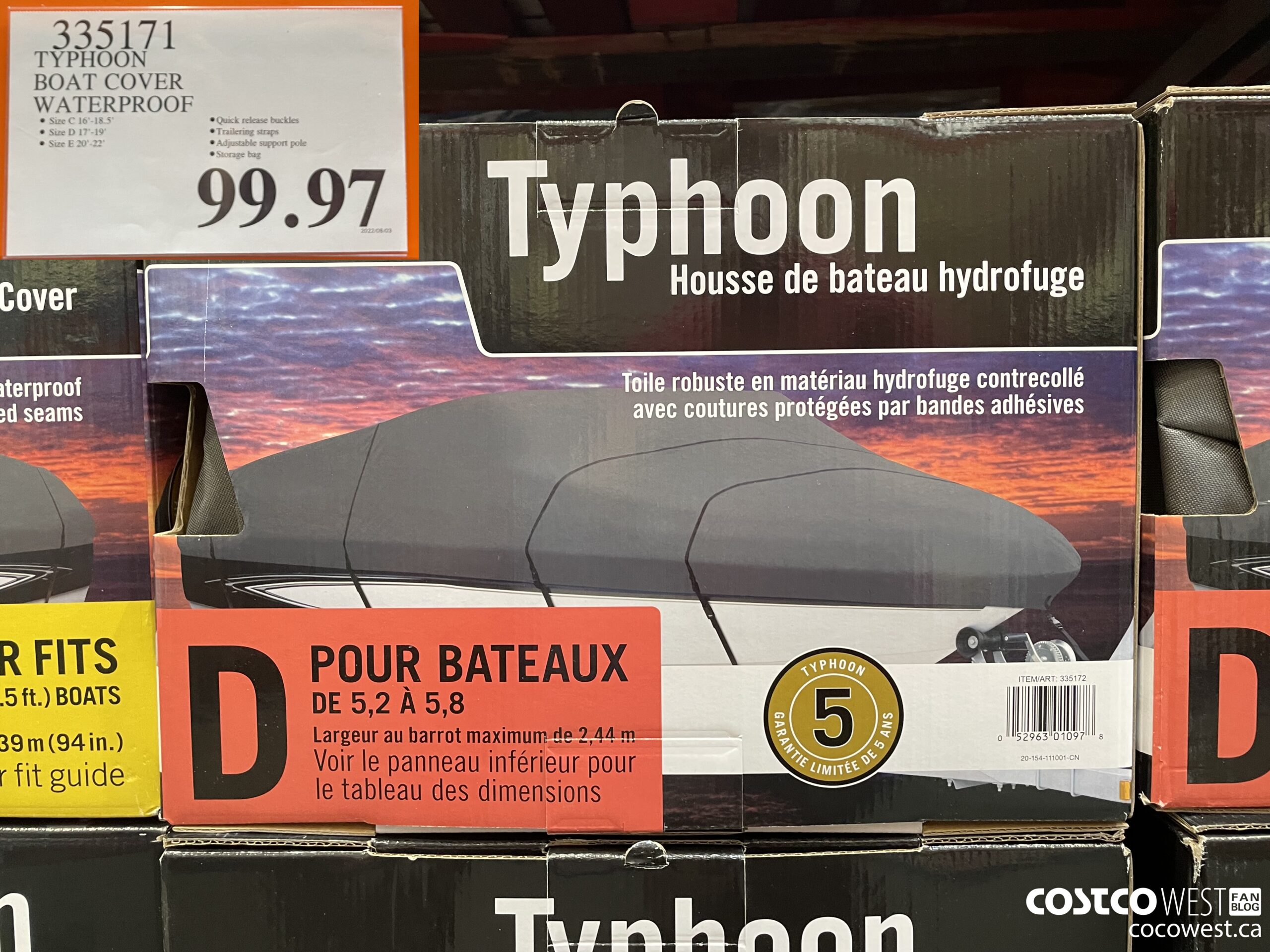 335171 TYPHOON BOAT COVER WATERPROOF $99.97