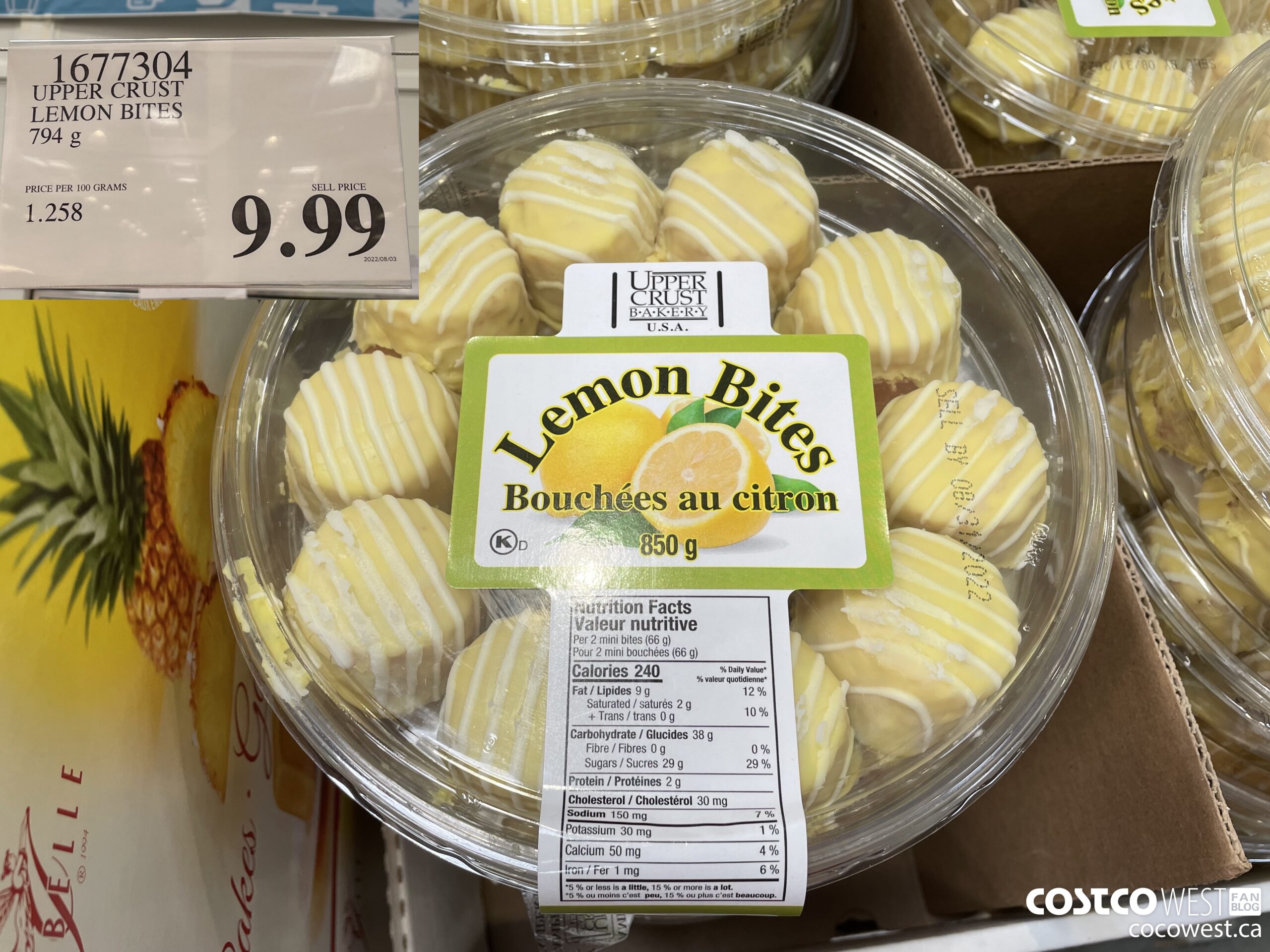 1677304 UPPER CRUST LEMON BITES 794 G $9.99