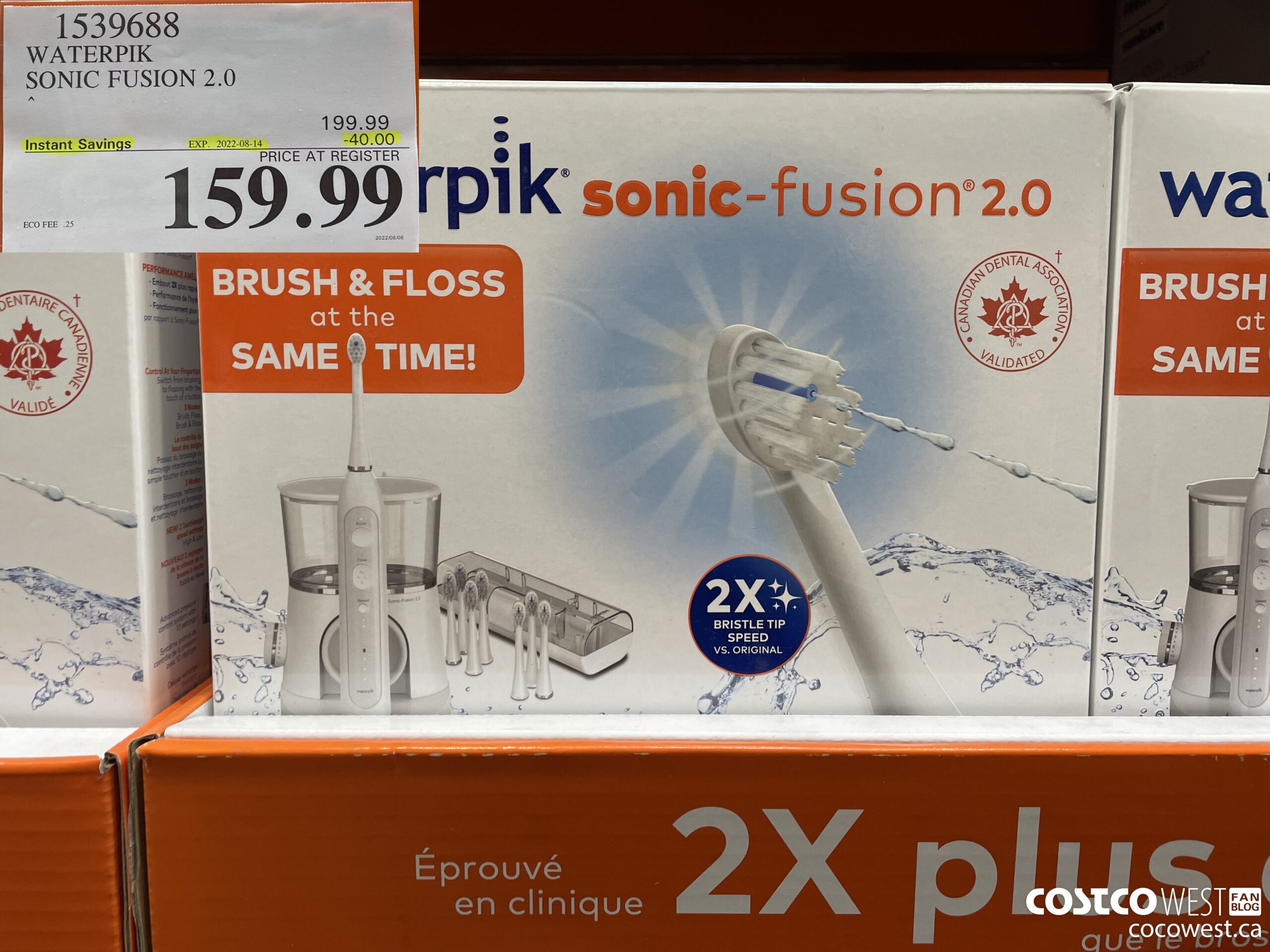1539688 WATERPIK SONIC FUSION 2.0 ($40.00 INSTANT SAVINGS EXPIRES ON 2022-08-14) $159.99