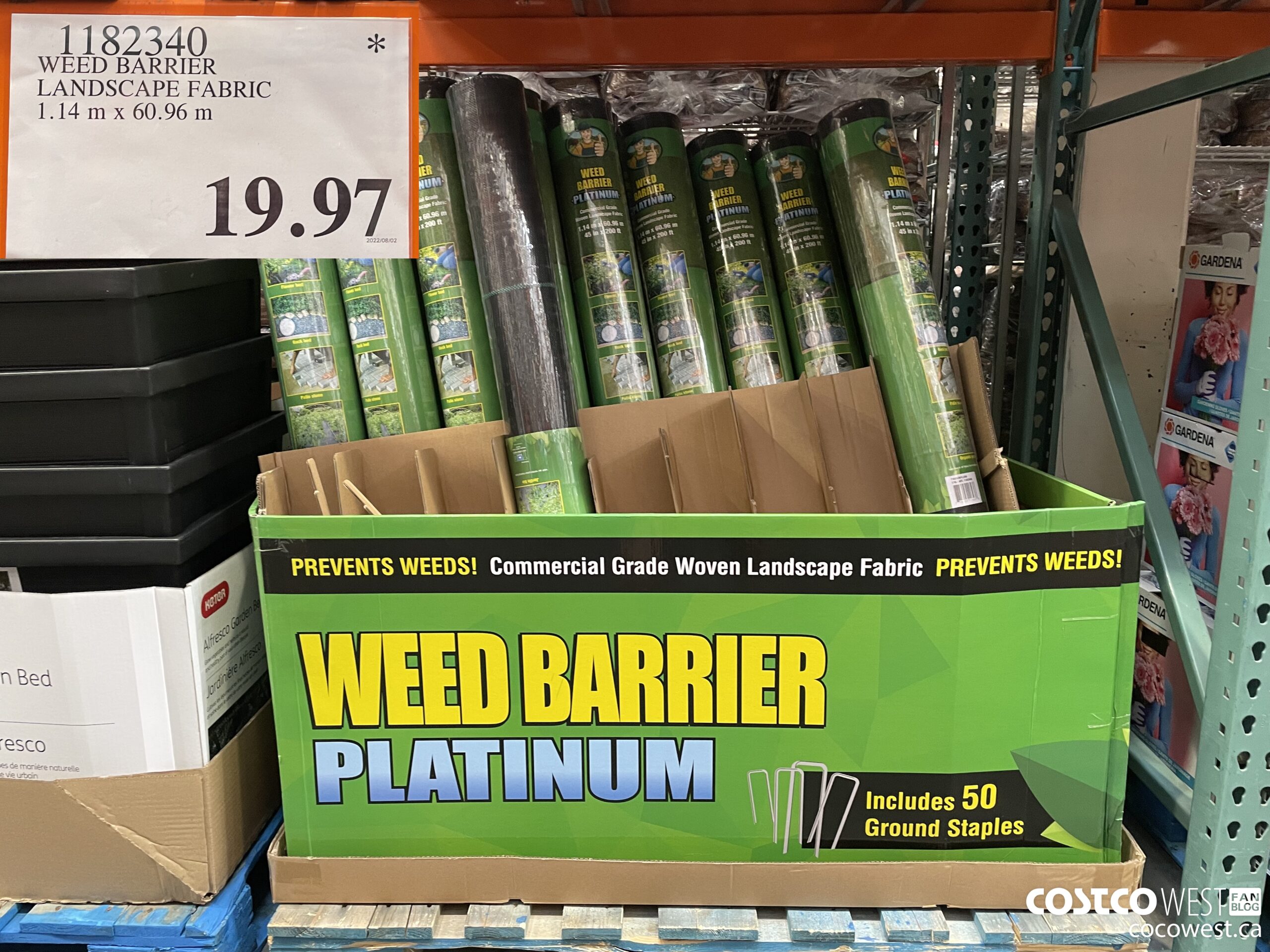 1182340 WEED BARRIER LANDSCAPE FABRIC 1.14 M X 60.96 M $19.97