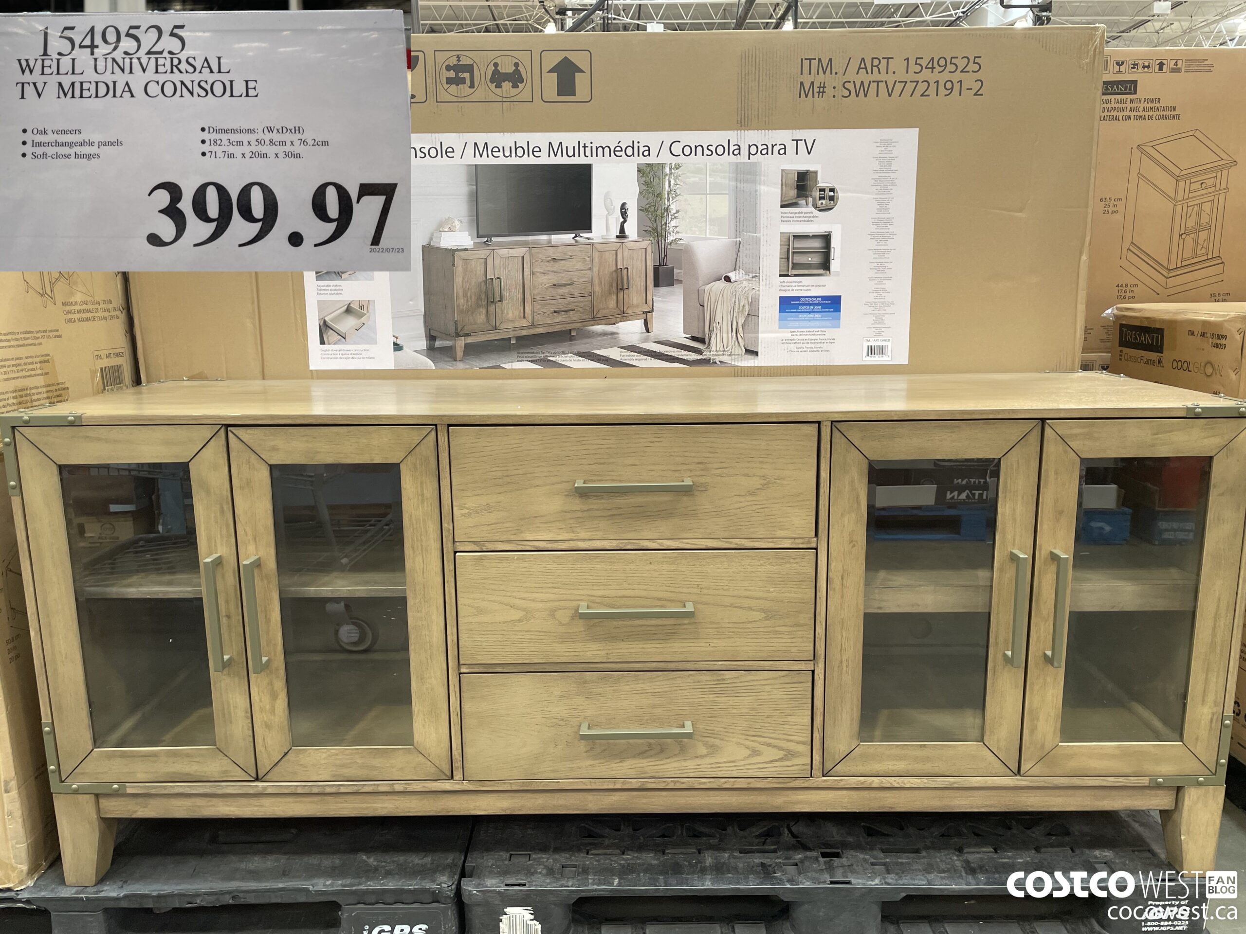 1549525 WELL UNIVERSAL TV MEDIA CONSOLE $399.97