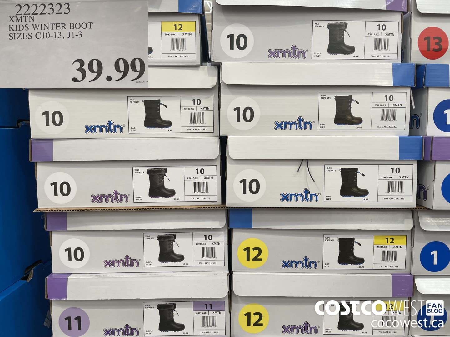 2222323 XMTN KIDS WINTER BOOT SIZES C10-13, J1-3  $39.99