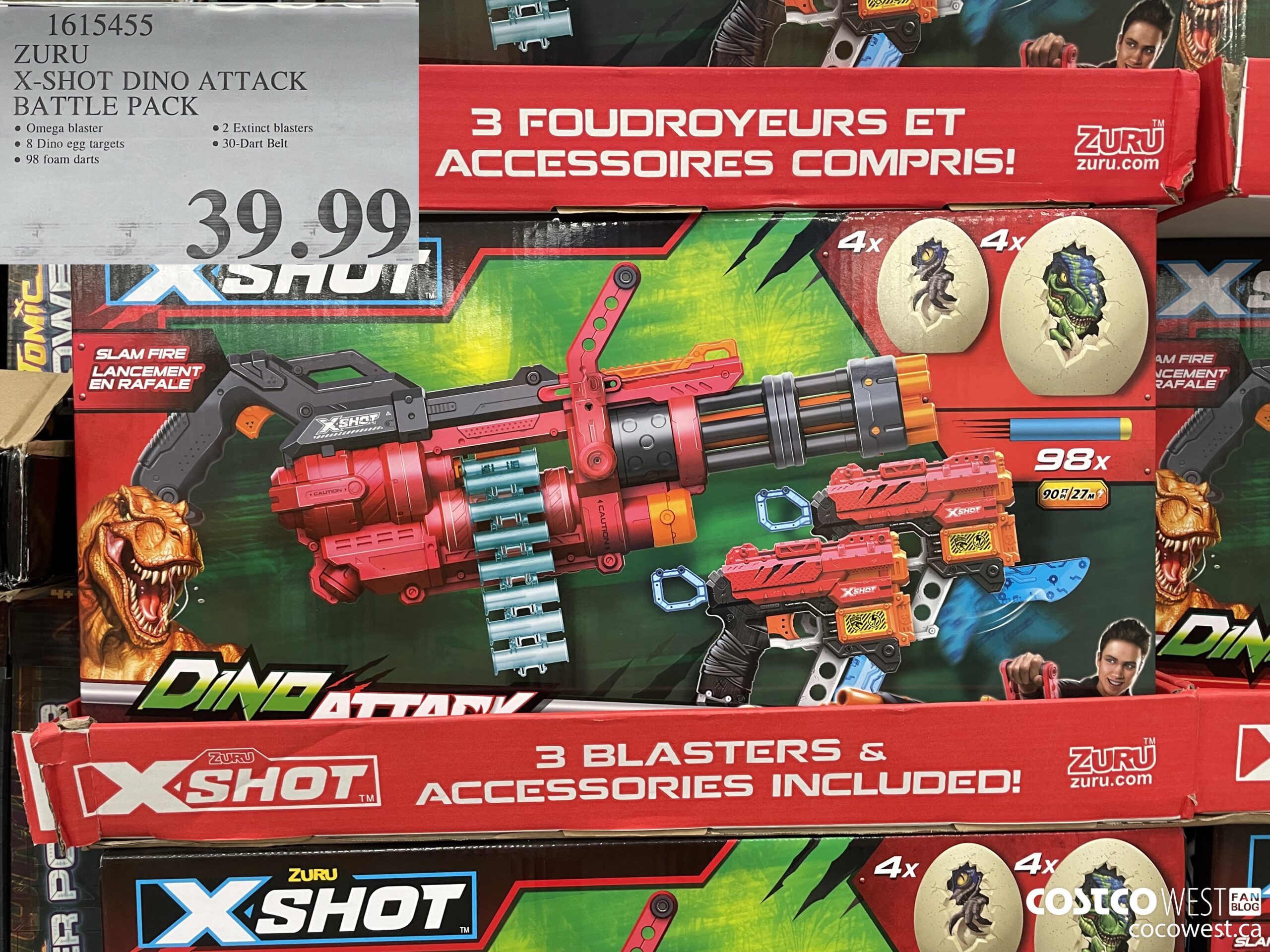 1615455 ZURU X-SHOT DINO ATTACK BATTLE PACK $39.99