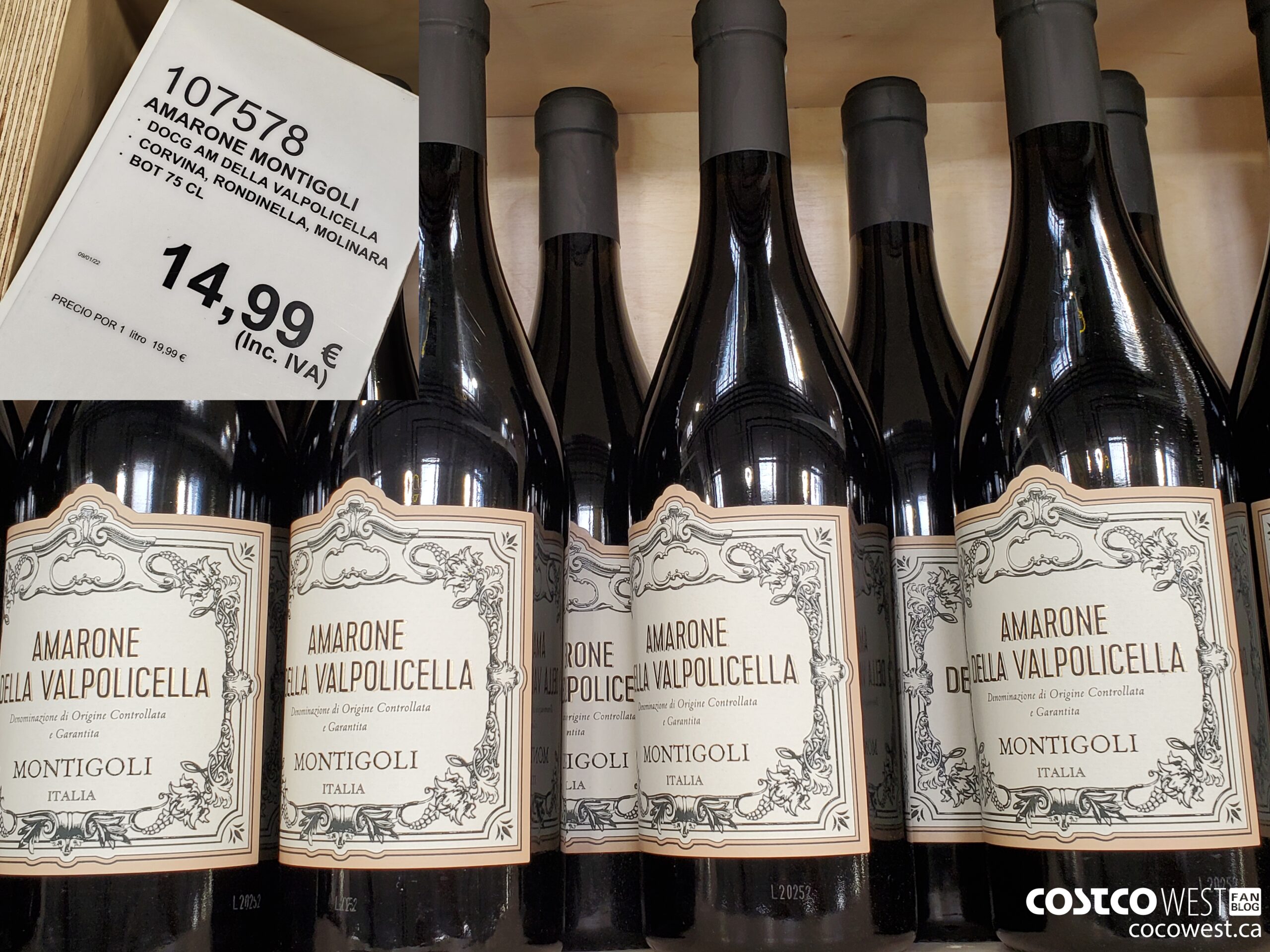 107578 AMARONE MONTIGOLI DOCG AM DELLA VALPOLICELLA CORVINA, RODINELLA, MOLINARA BOT 75 CL $14.99