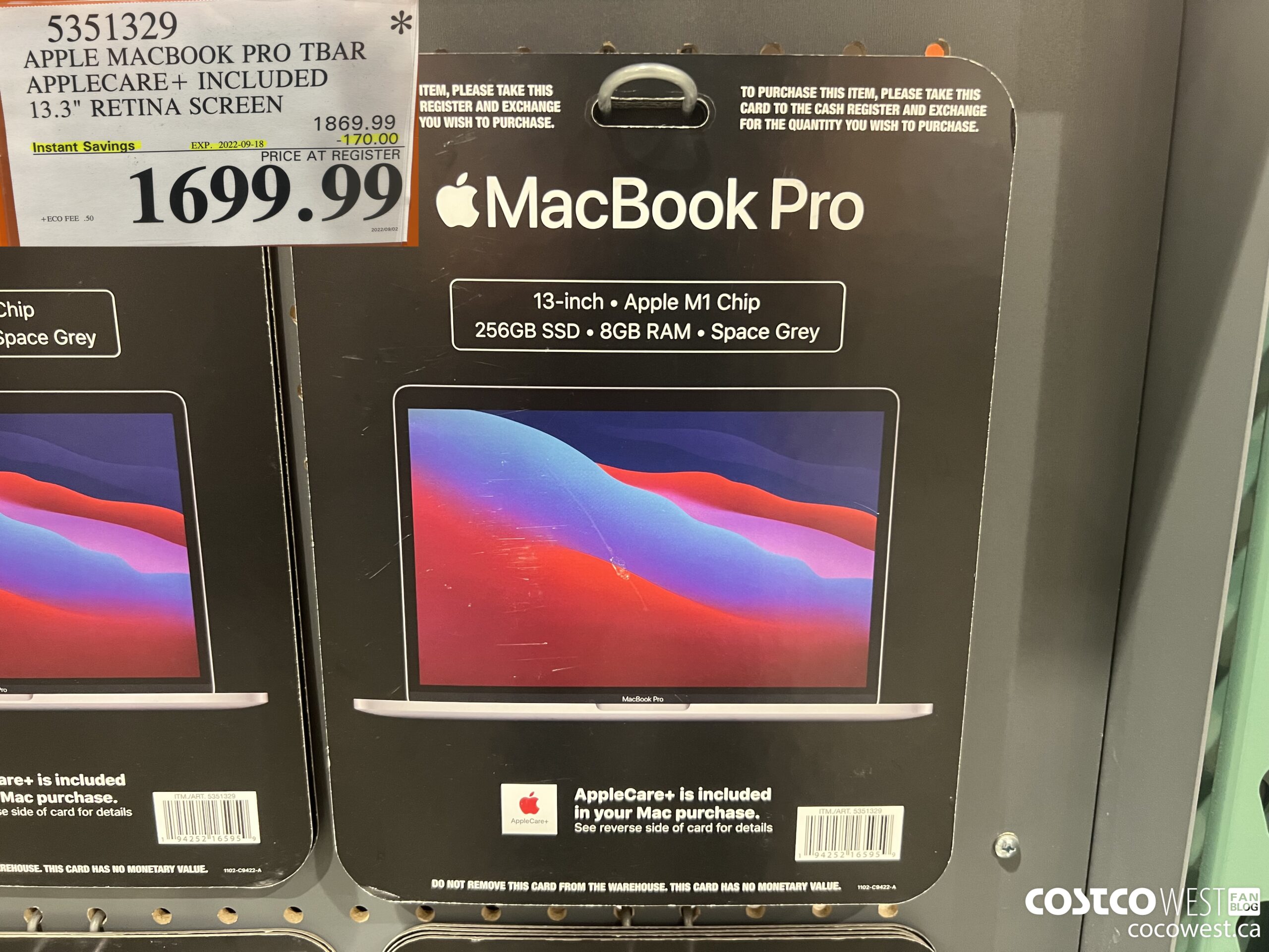 5351329 APPLE MACBOOK PRO TBAR APPLECARE+ INCLUDED 13.3