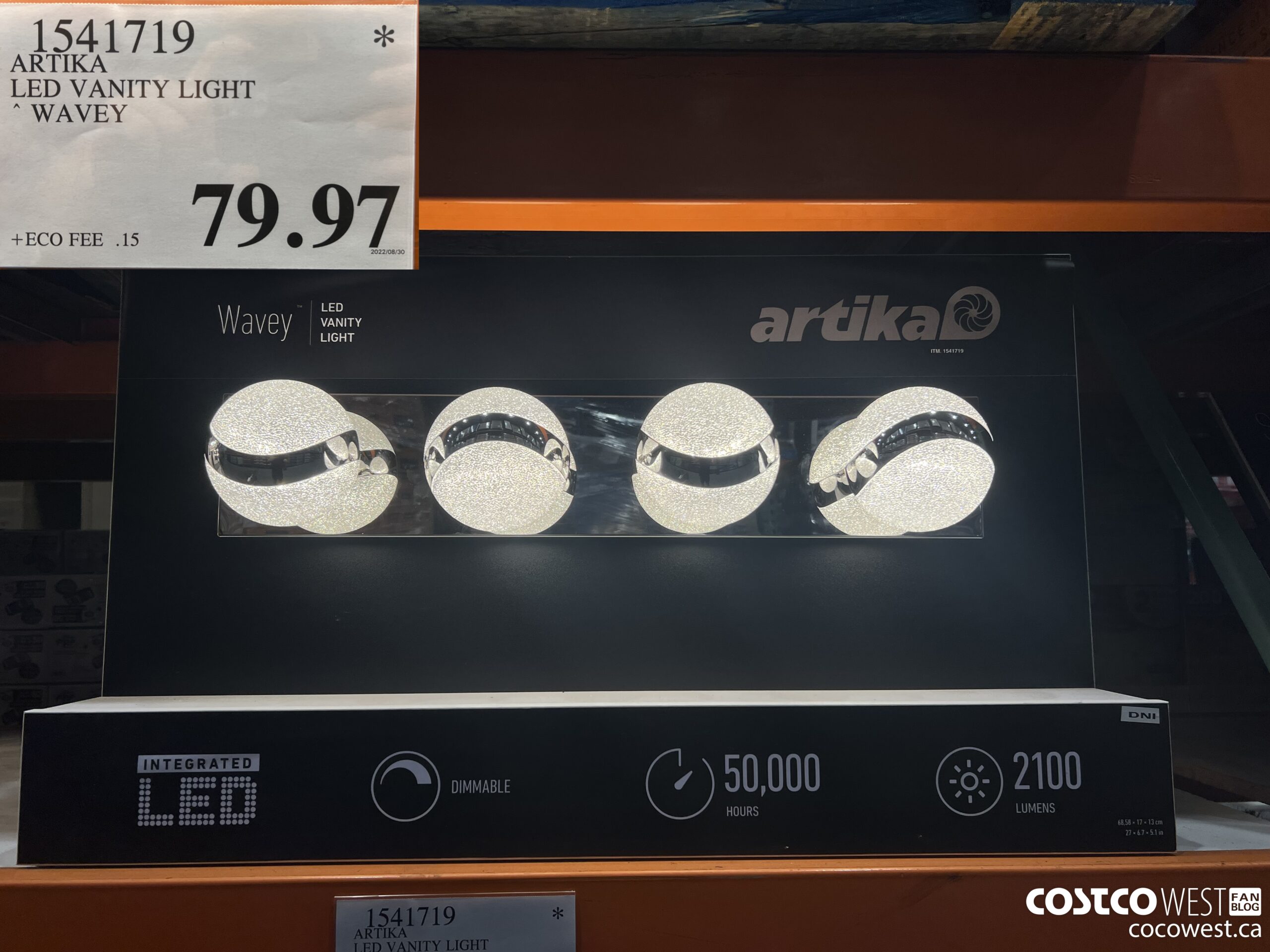 1541719 ARTIKA LED VANITY LIGHT WAVEY $79.97