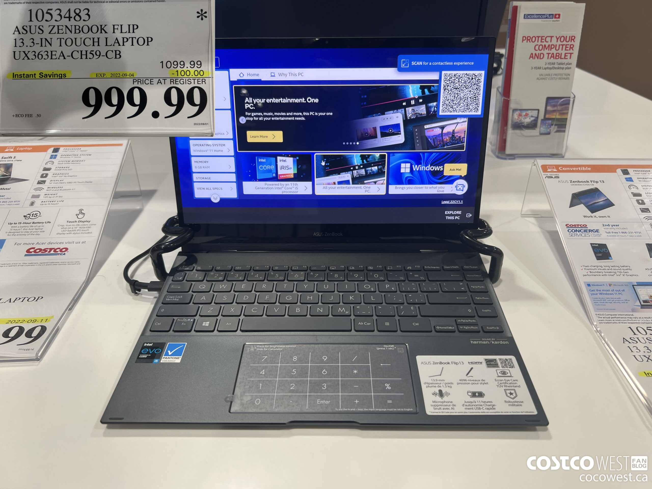 1053483 ASUS ZENBOOK FLIP 13.3-IN TOUCH LAPTOP UX363EA-CH59-CB ($100.00 INSTANT SAVINGS EXPIRES ON 2022-09-04) $999.99