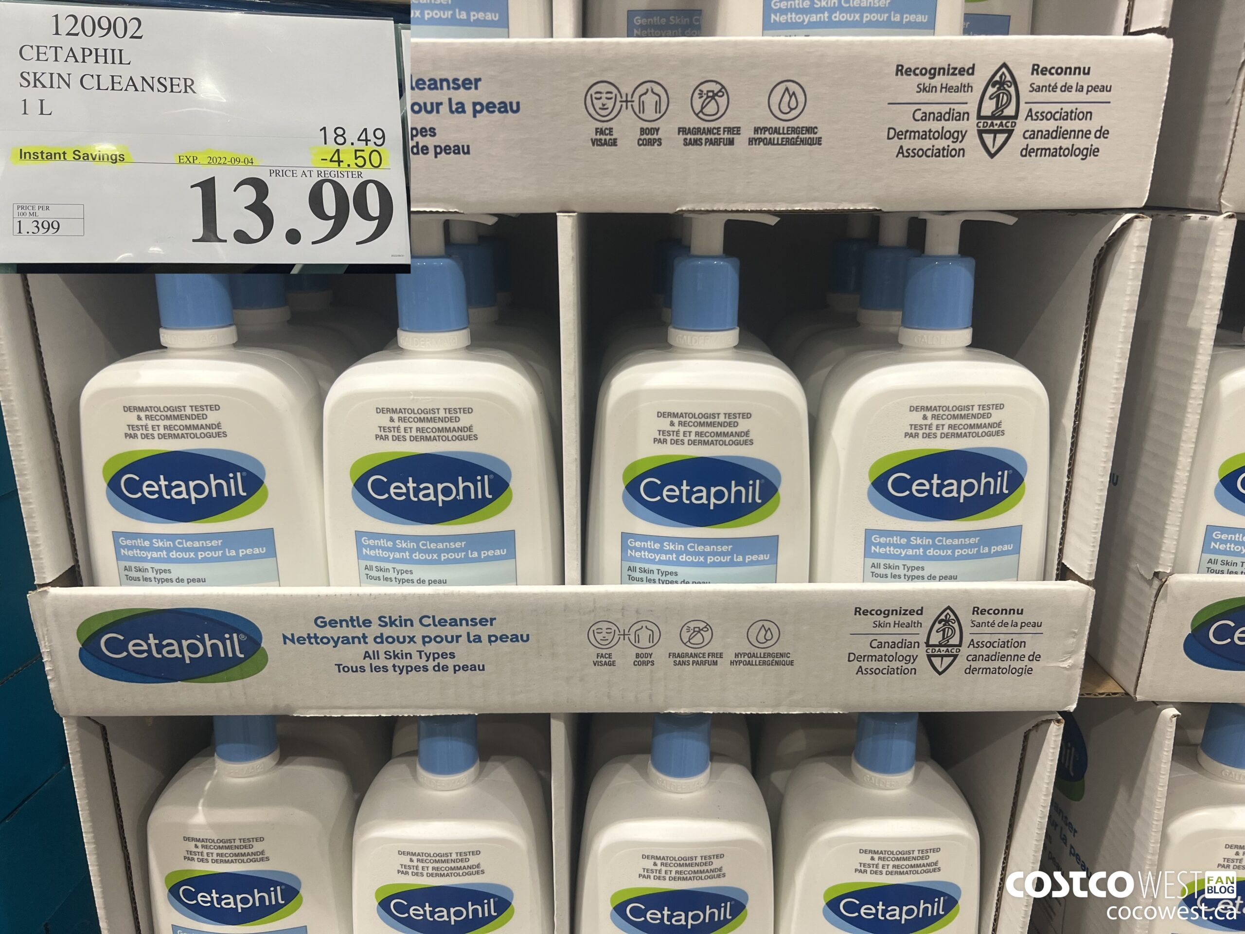120902 CETAPHIL SKIN CLEANSER 1L ($4.50 INSTANT SAVINGS EXPIRES ON 2022-09-04) $13.99
