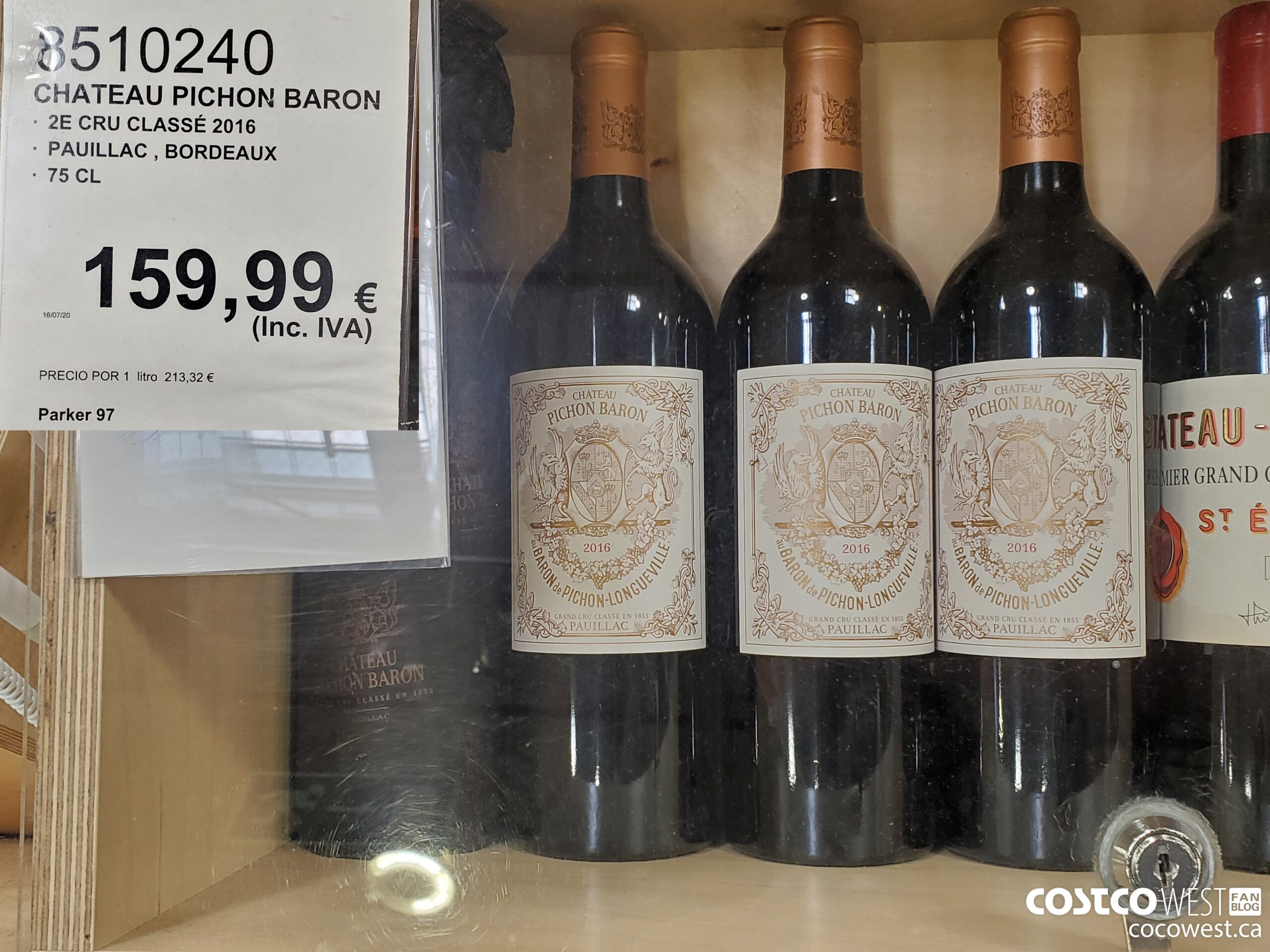 8510240 CHATEAU PICHON BARON 2E CRU CLASSE 2016 PAUILLAC, BORDEAUX 75 CL $159.99