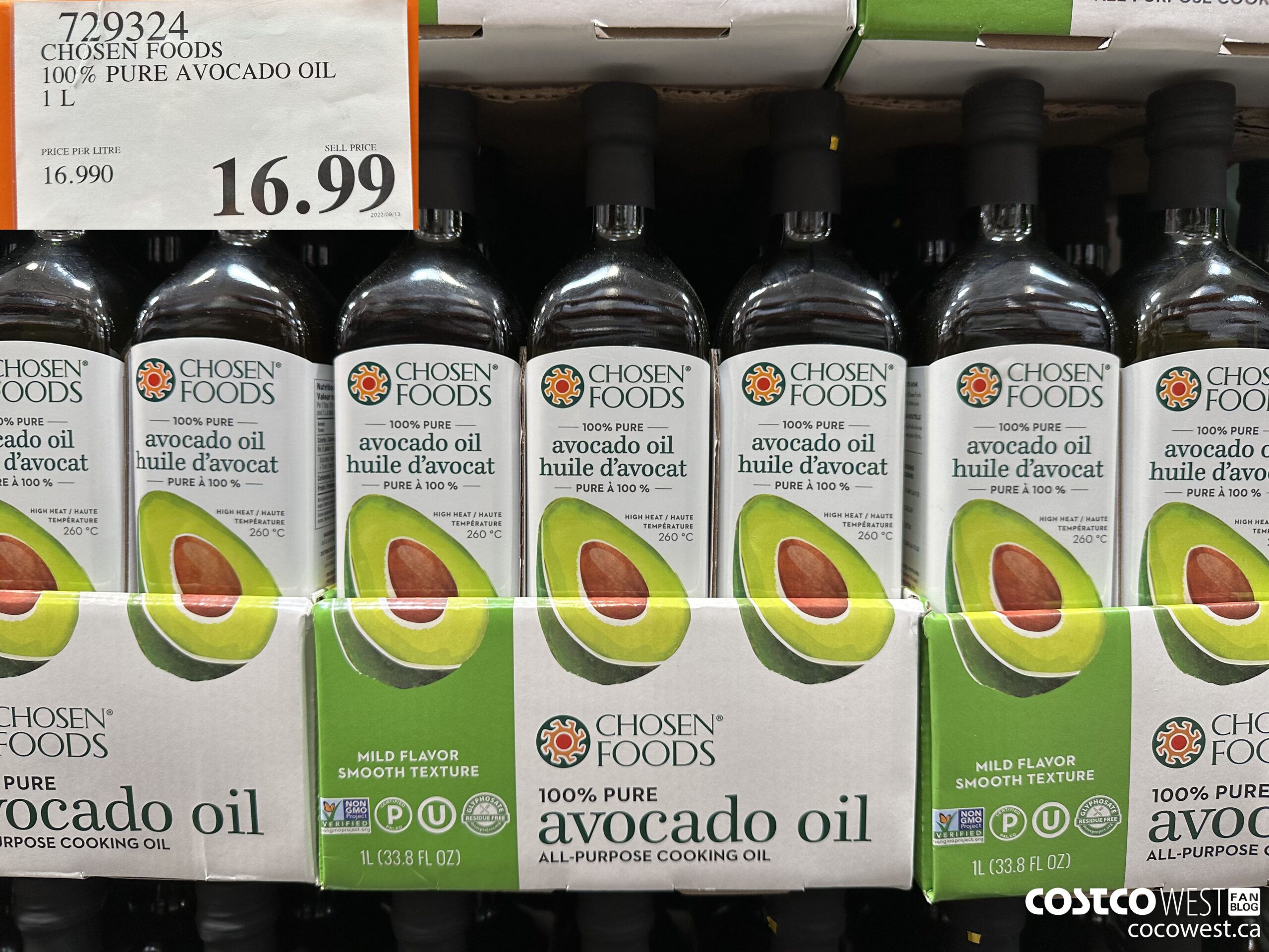 729324 CHOSEN FOODS 100% PURE AVOCADO OIL 1L $16.99