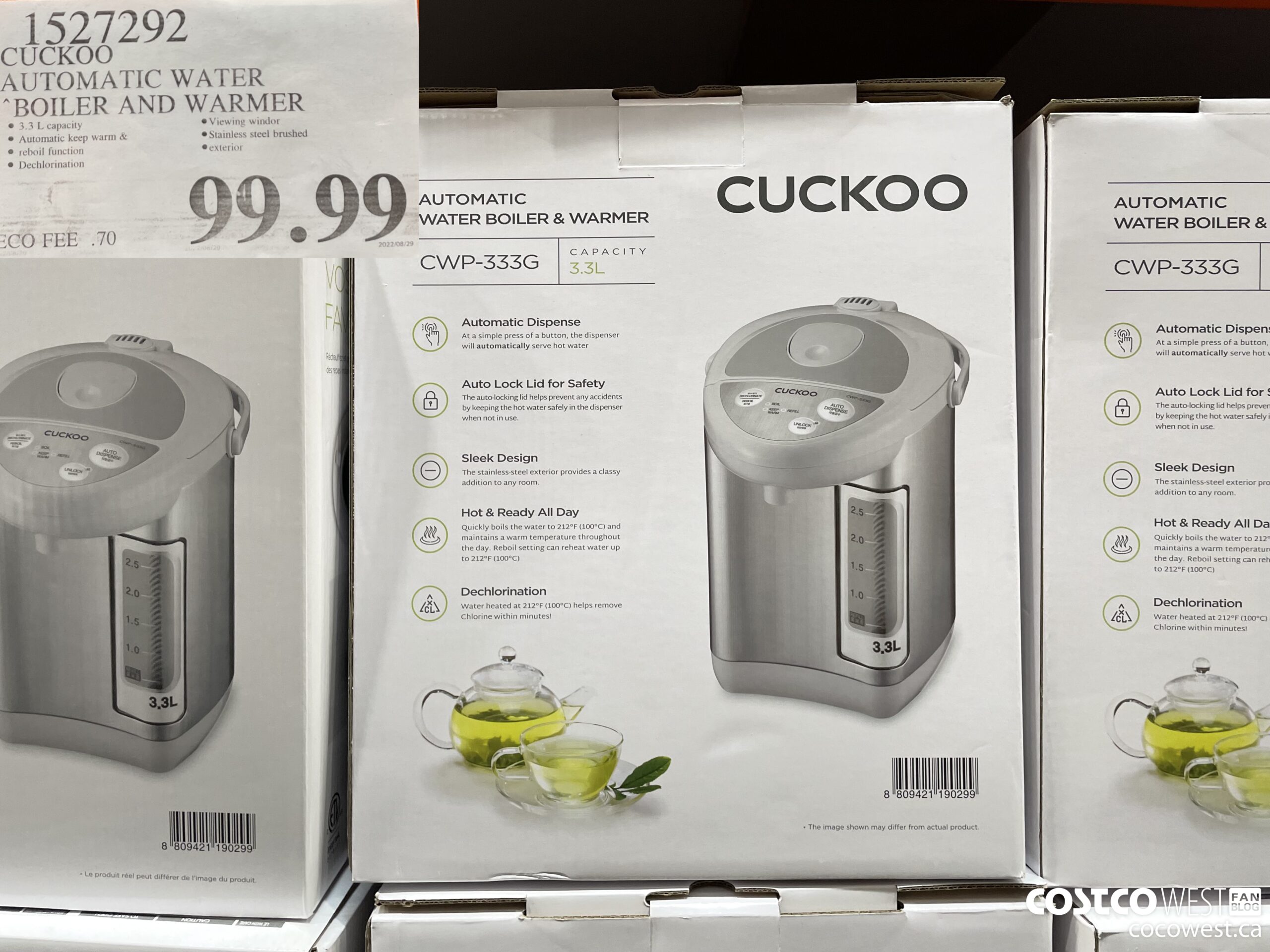 1527292 CUCKOO AUTOMATIC WATER BOILER & WARMER $99.99
