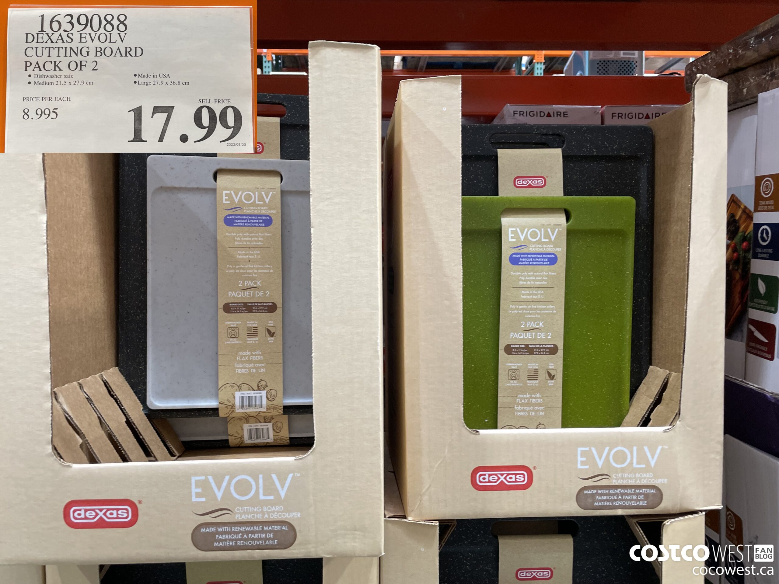 1639088 DEXAS EVOLV CUTTING BOARD PACK OF 2 $17.99