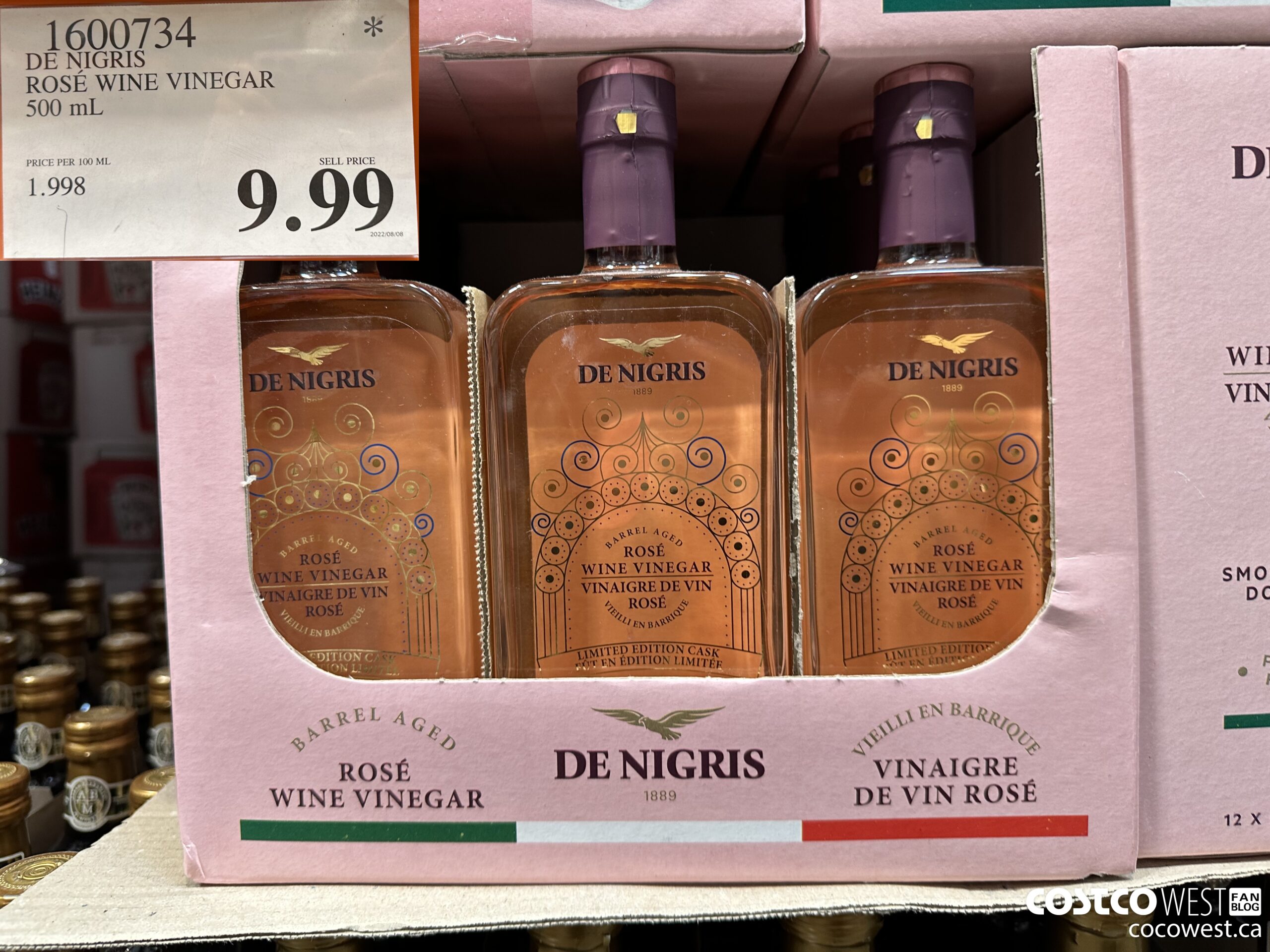 1600734 DE NIGRIS ROSE WINE VINEGAR 500 mL $9.99