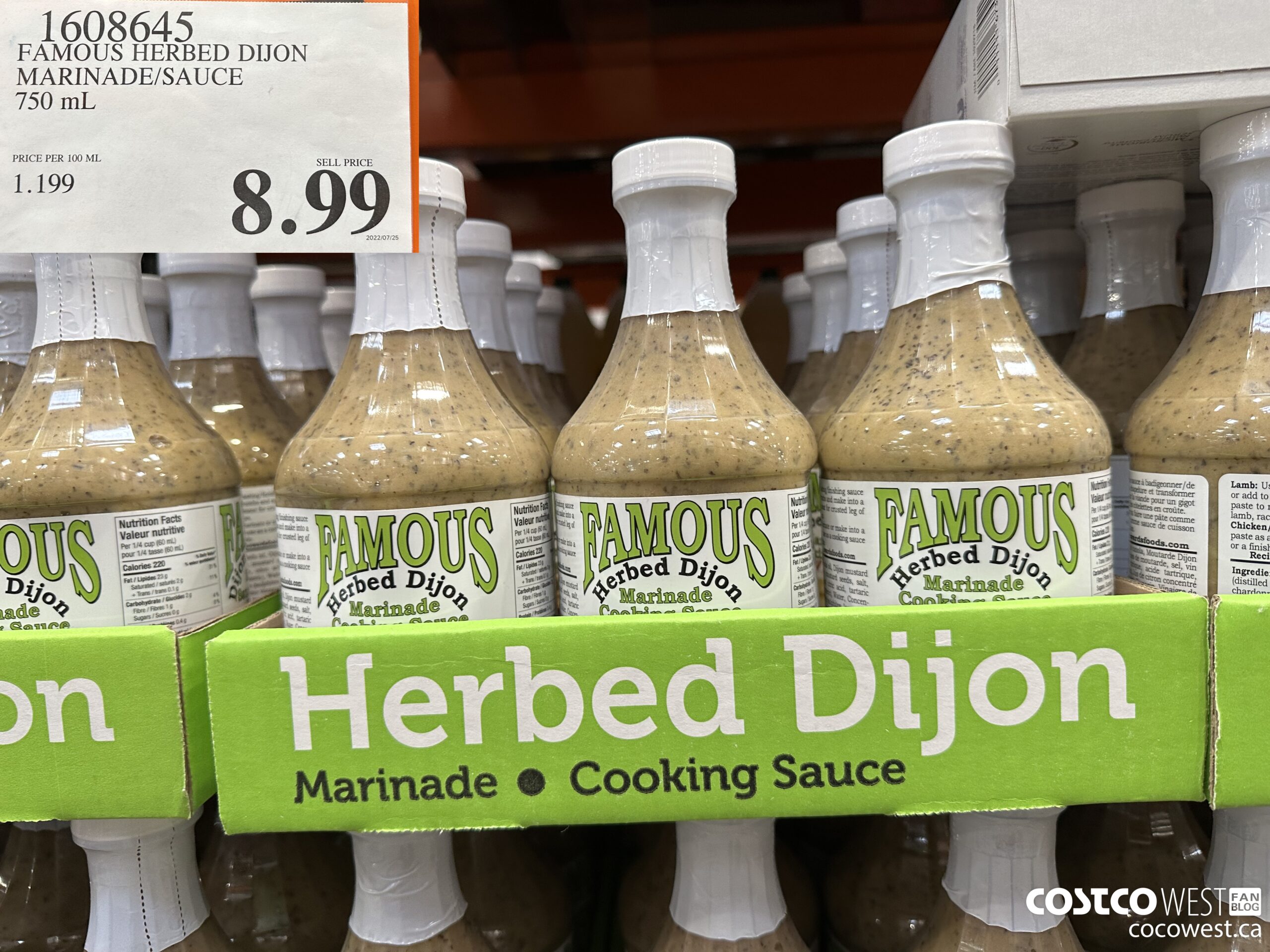 1608645 FAMOUS HERBED DIJON MARINADE/SAUCE 750 ML $8.99