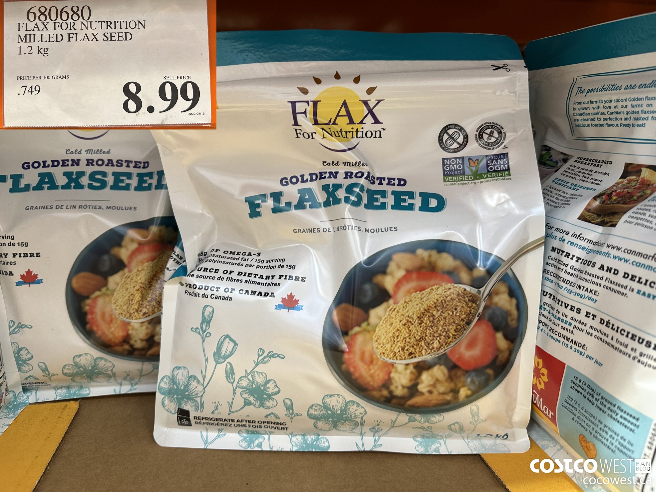 680680 FLAX FOR NUTRITION MILLED FLAX SEED 1.2 KG $8.99