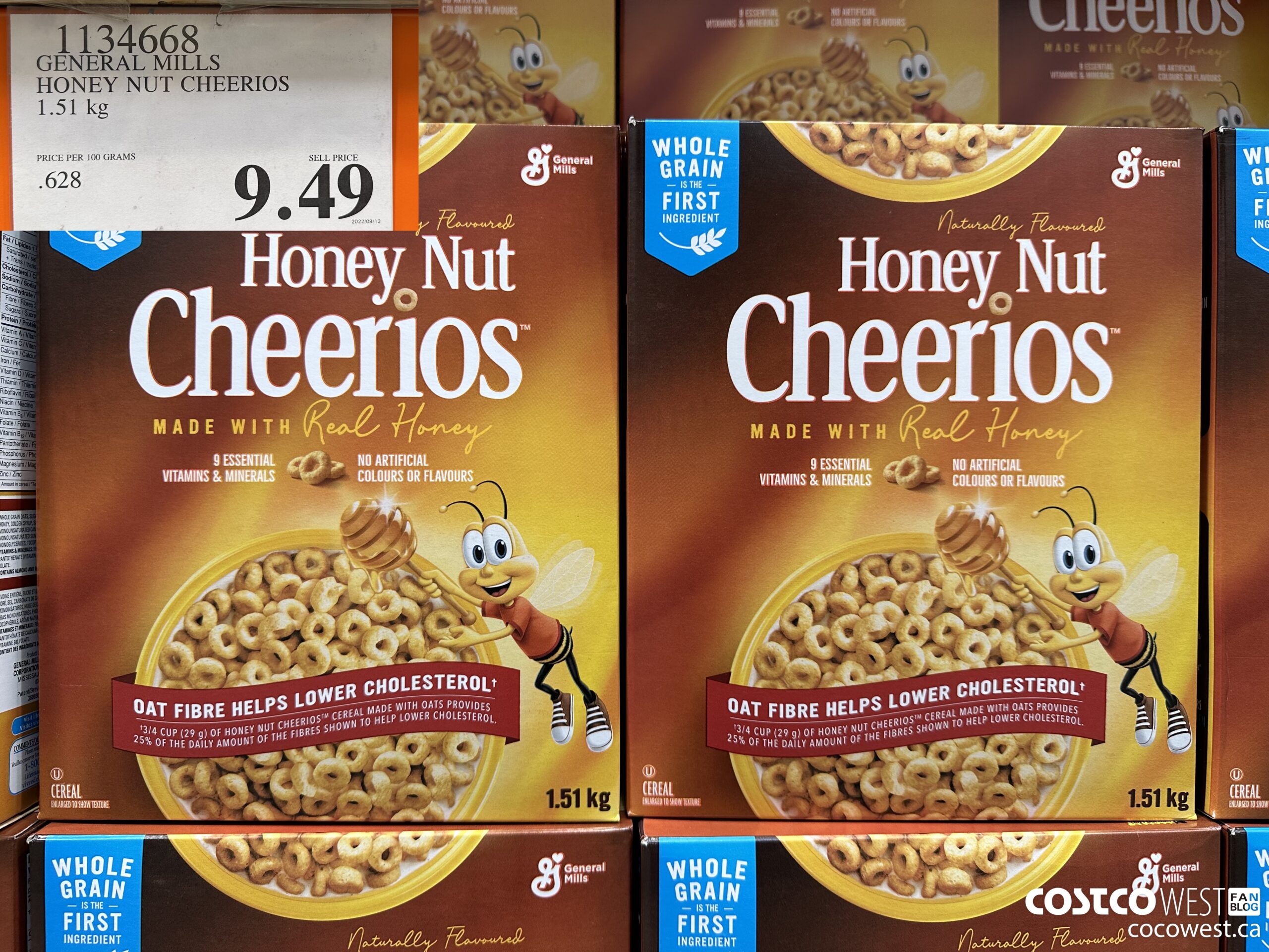 1134668 GENERAL MILLS HONEY NUT CHEERIOS 1.51 kg $9.49