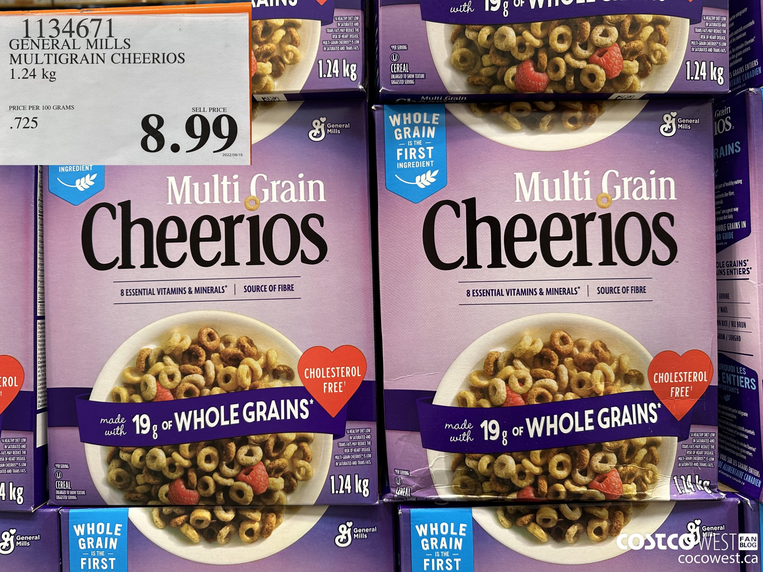 1134671 GENERAL MILLS MULTIGRAIN CHEERIOS 1.24 kg $8.99