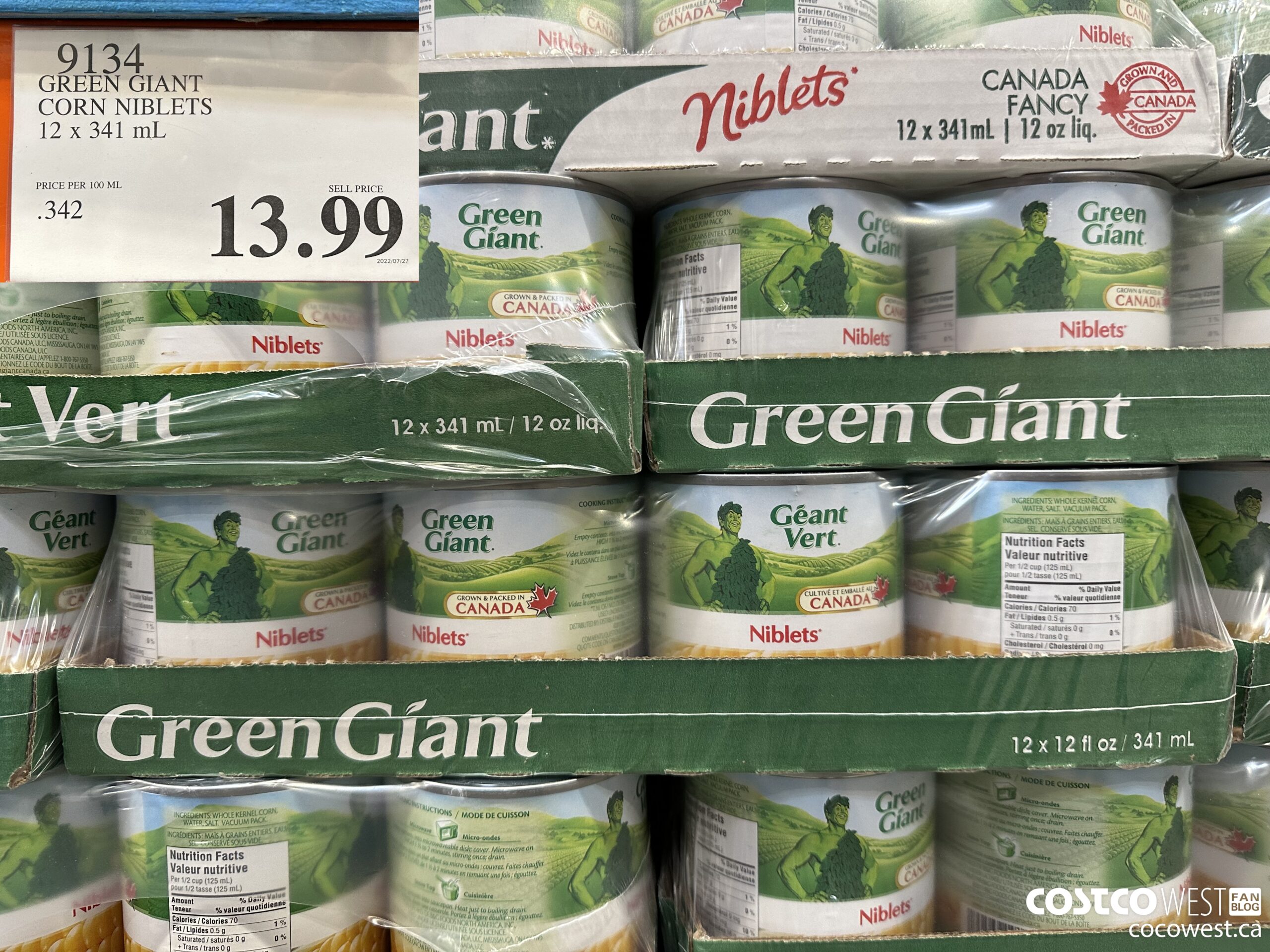 9134 GREEN GIANT NIBLETS CORN 12 X 341 ML $13.99