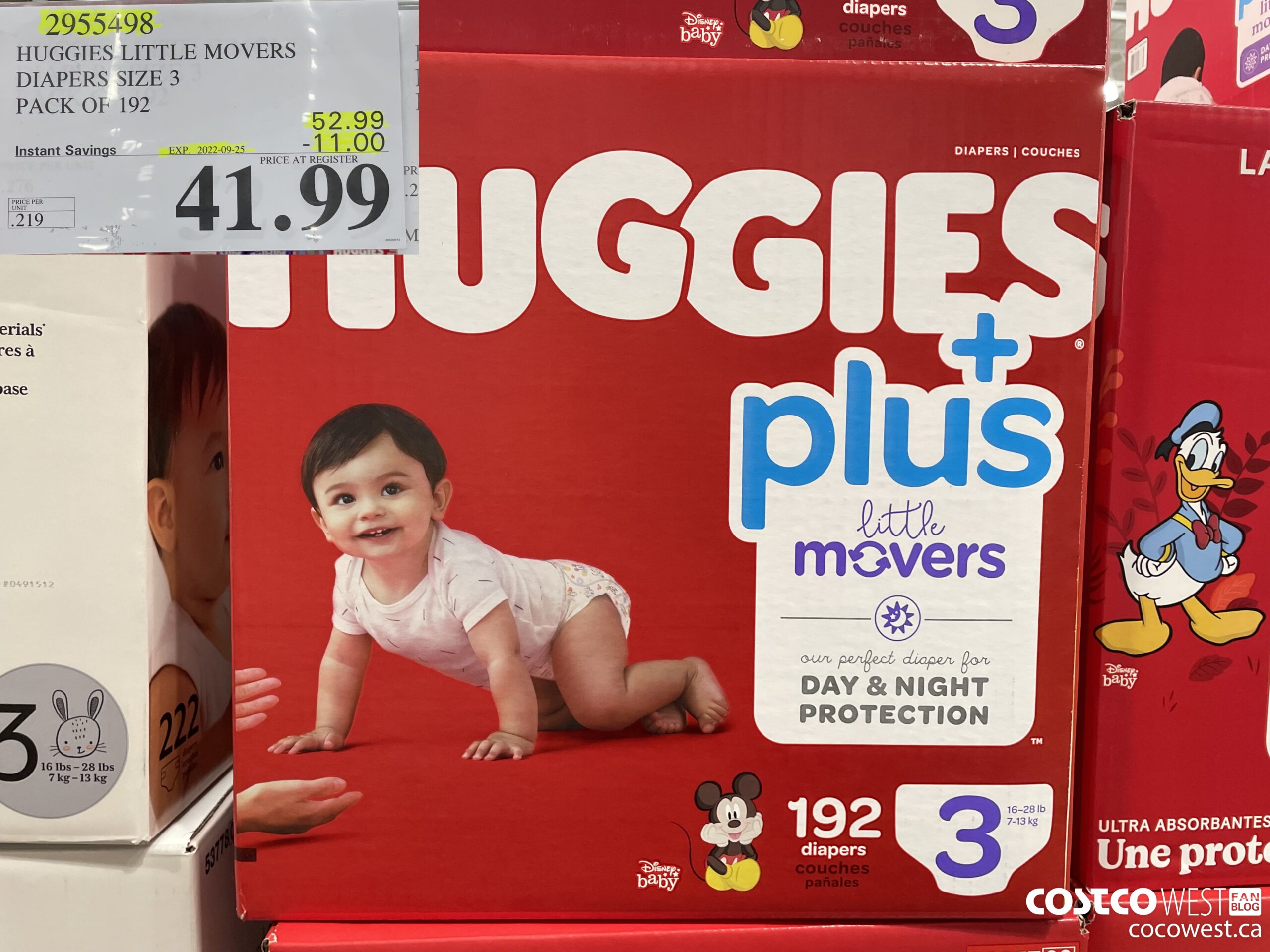 2955498 HUGGIES LITTLE MOVERS DIAPERS SIZE 3 PACK OF 192 ($11.00 INSTANT SAVINGS EXPIRES ON 2022-09-25) $41.99