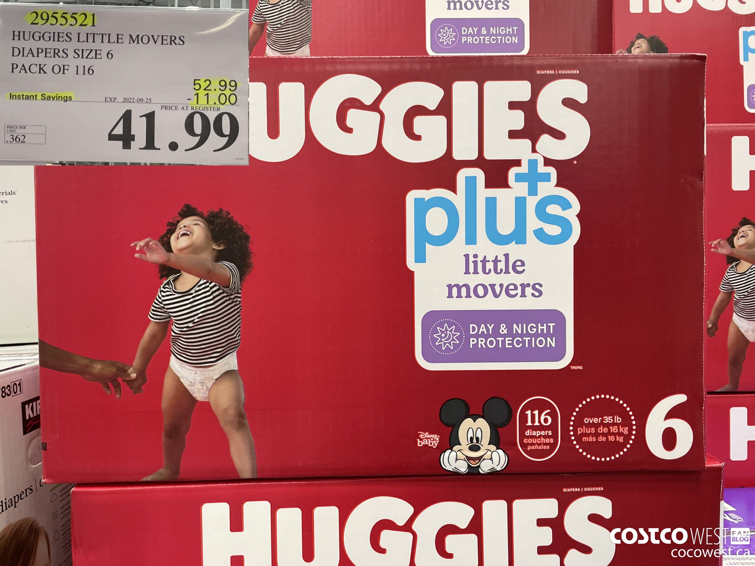 2955521 HUGGIES LITTLE MOVERS DIAPERS SIZE 6 PACK OF 116 ($11.00 INSTANT SAVINGS EXPIRES ON 2022-09-25) $41.99