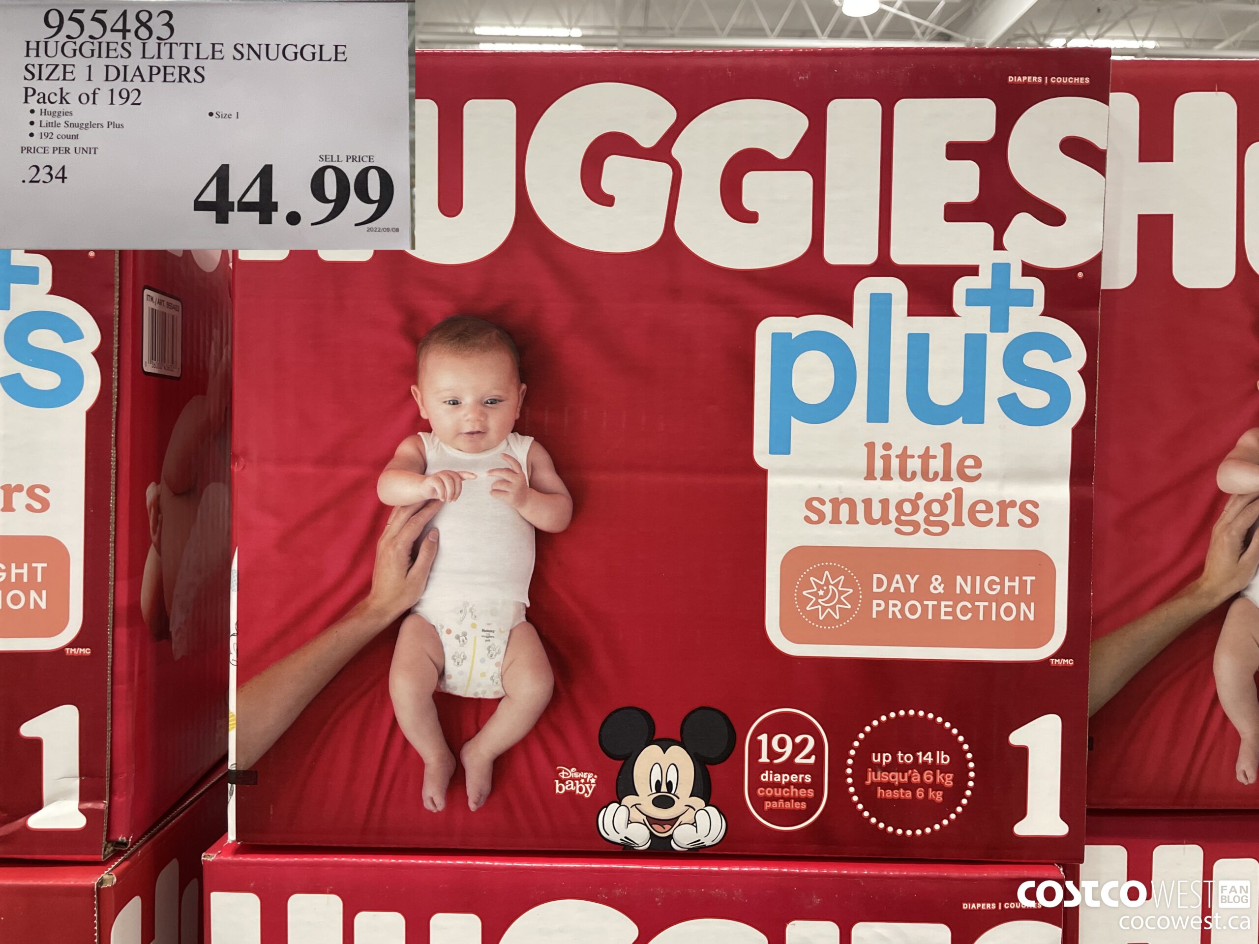 955483 HUGGIES LITTLE SNUGGLE SIZE 1 DIAPERS PACK OF 192 $44.99