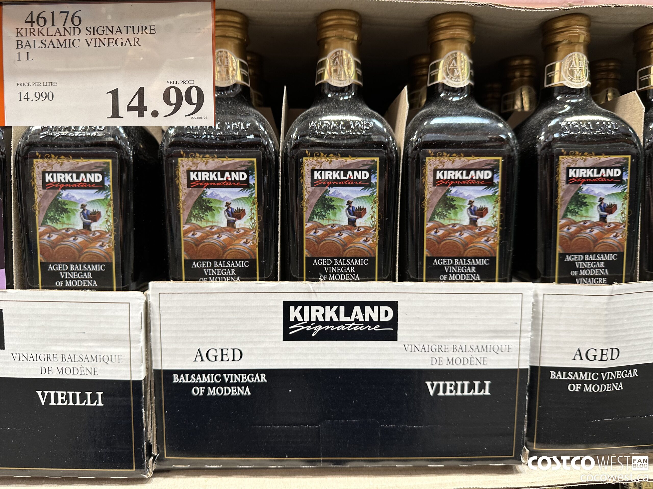 46176 KIRKLAND SIGNATURE BALSAMIC VINEGAR 1L $14.99