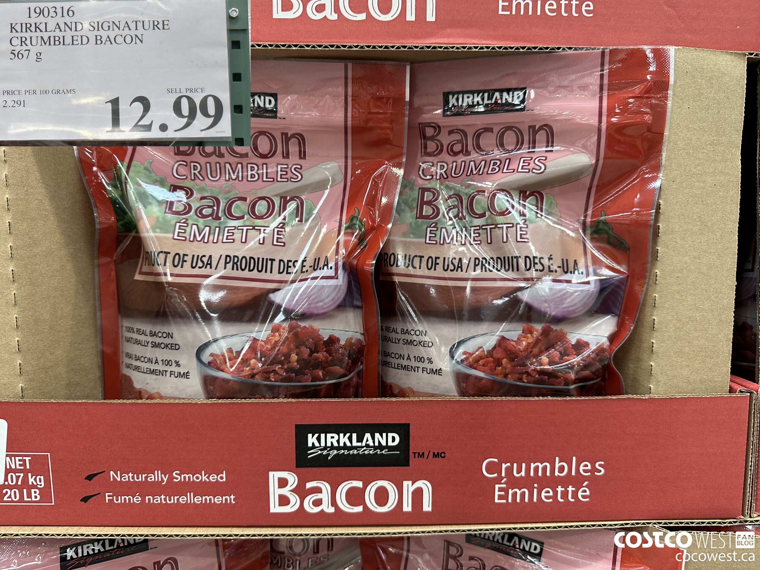 190316 KIRKLAND SIGNATURE CRUMBLED BACON 567 G $12.99
