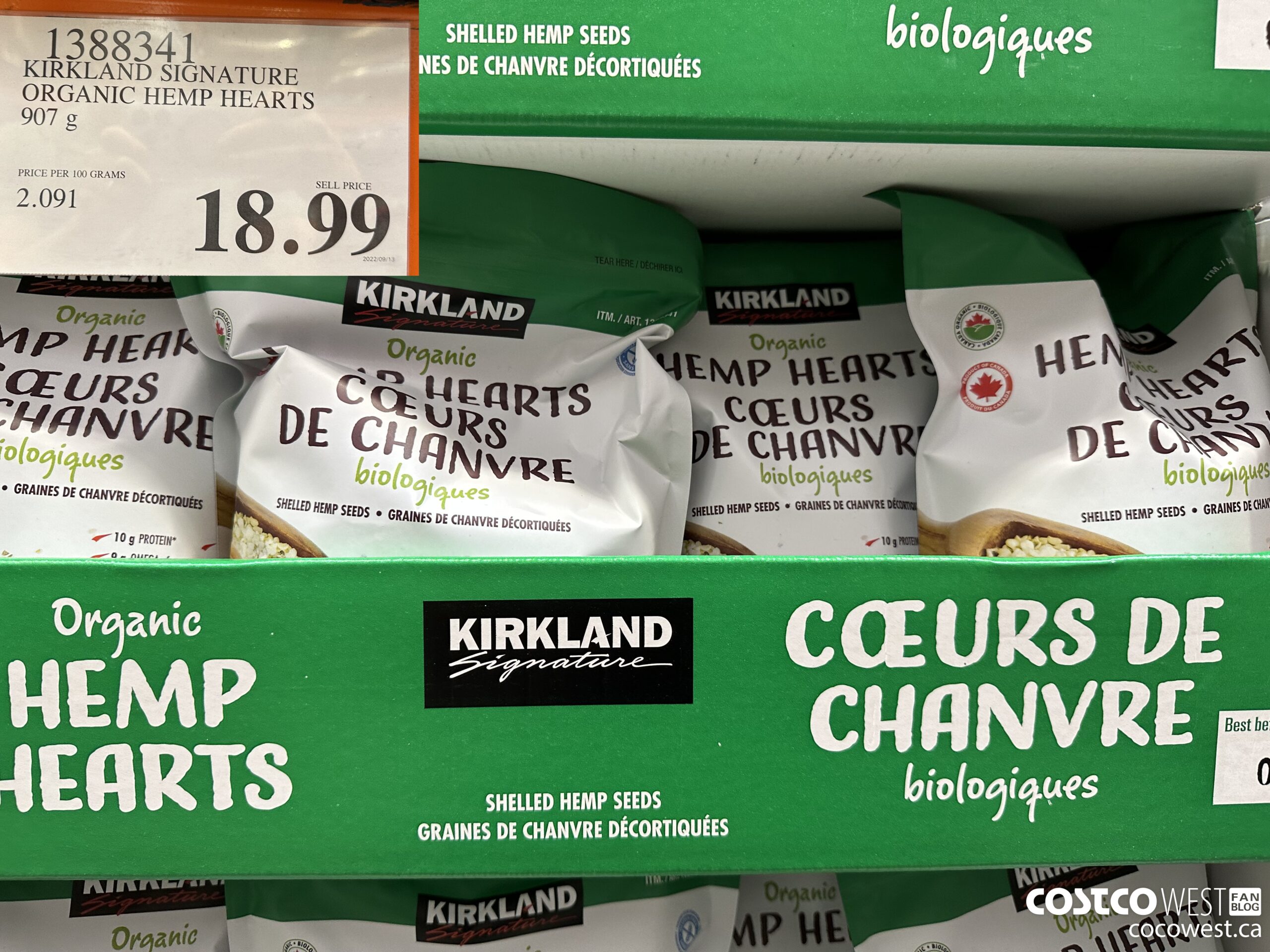 1388341 KIRKLAND SIGNATURE HEMP HEARTS 908 g $18.99