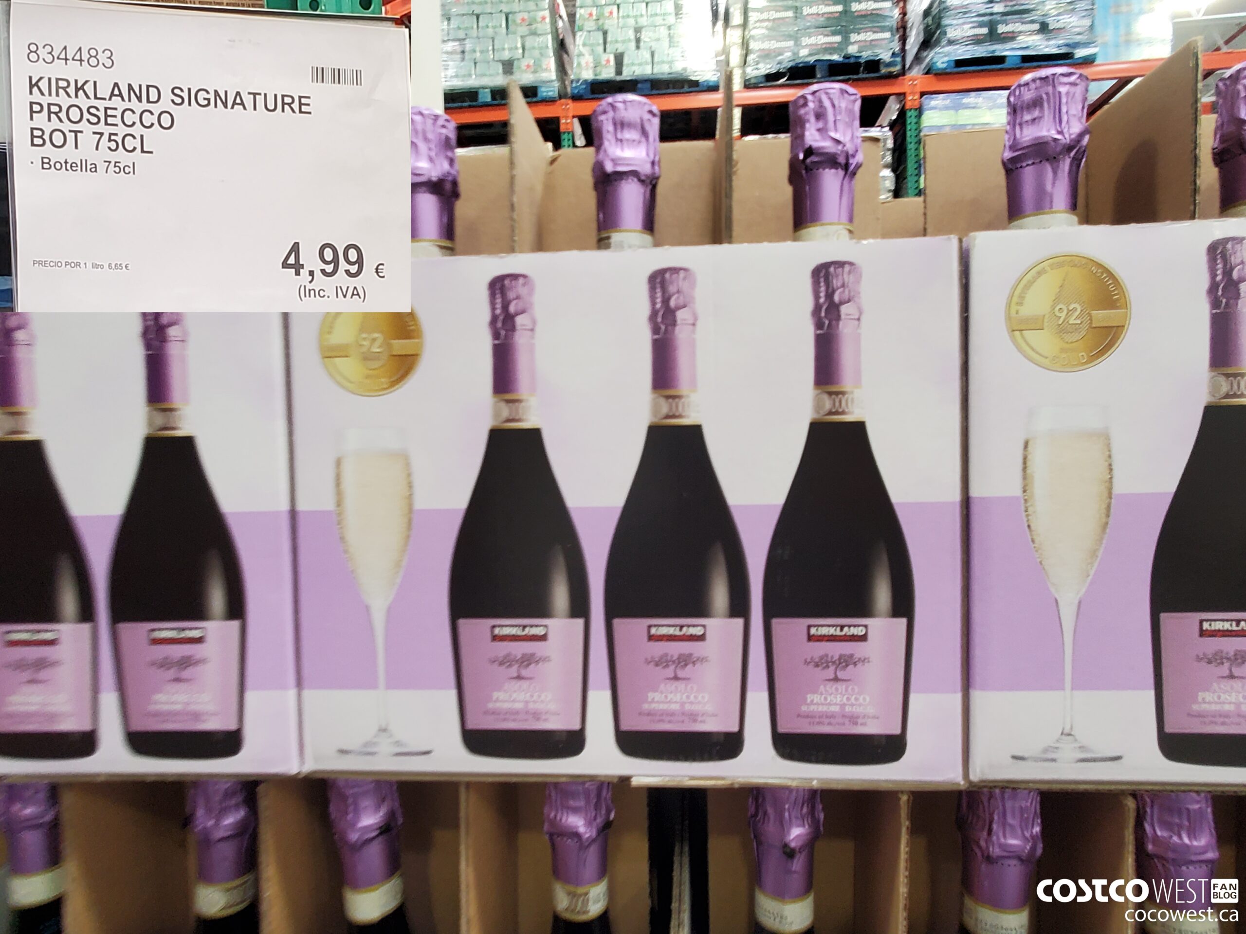 834483 KIRKLAND SIGNATURE PROSECCO BOT 75CL $4.99