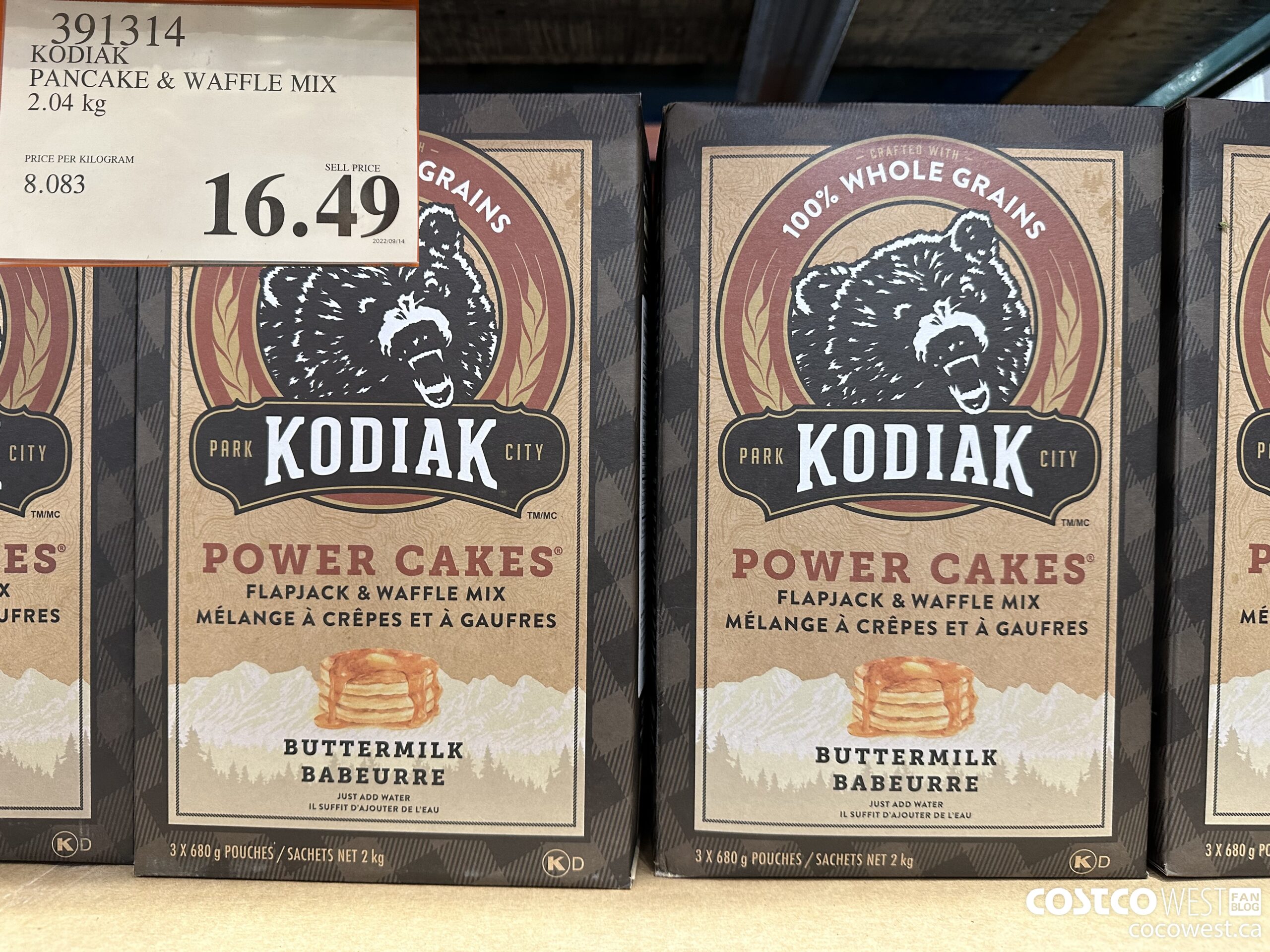 391314 KODIAK PANCAKE & WAFFLE MIX 2.04KG ($3.00 INSTANT SAVINGS) $16.49