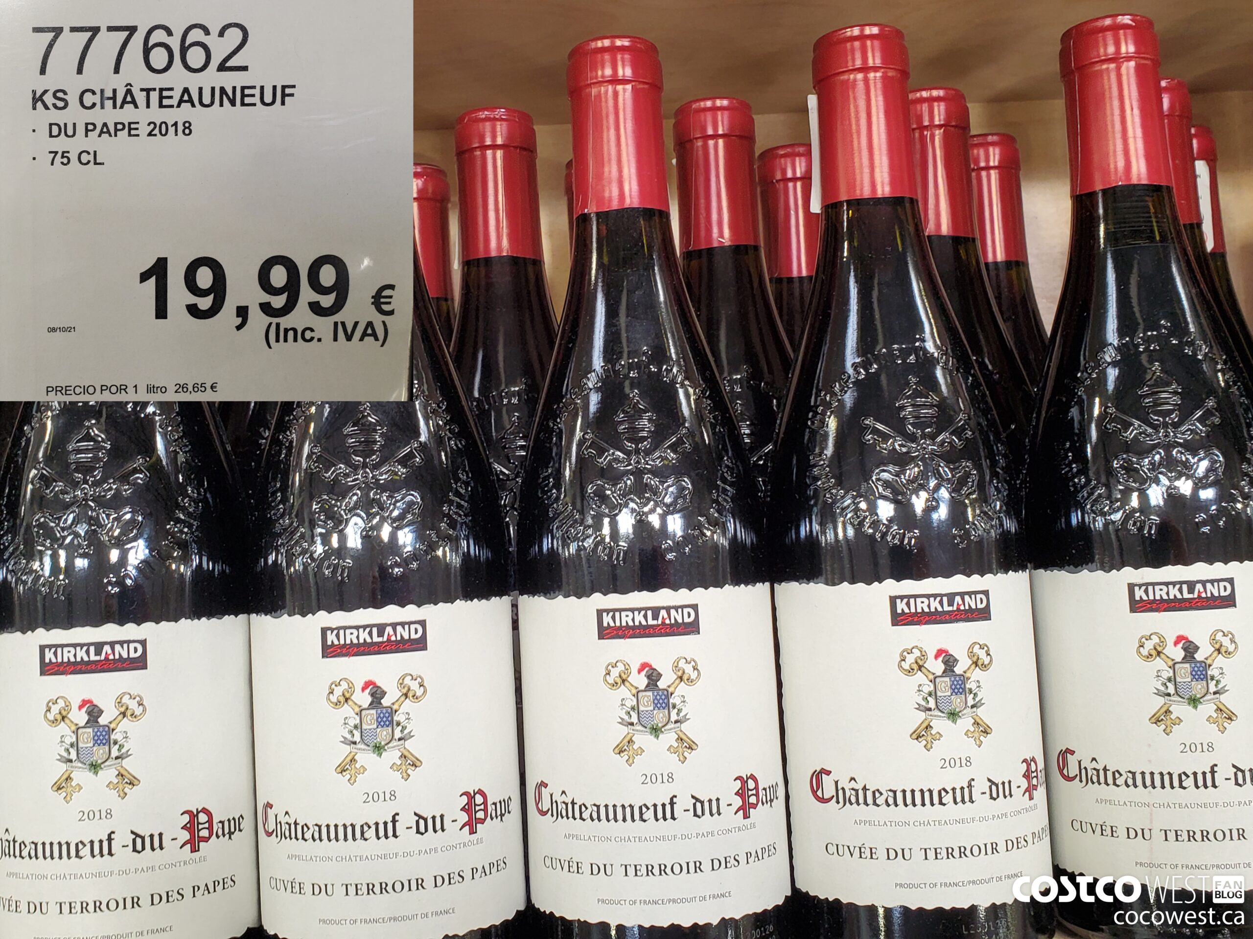 777662 KS CHATEAUNEUF DU PAPE 2018 75 CL $19.99