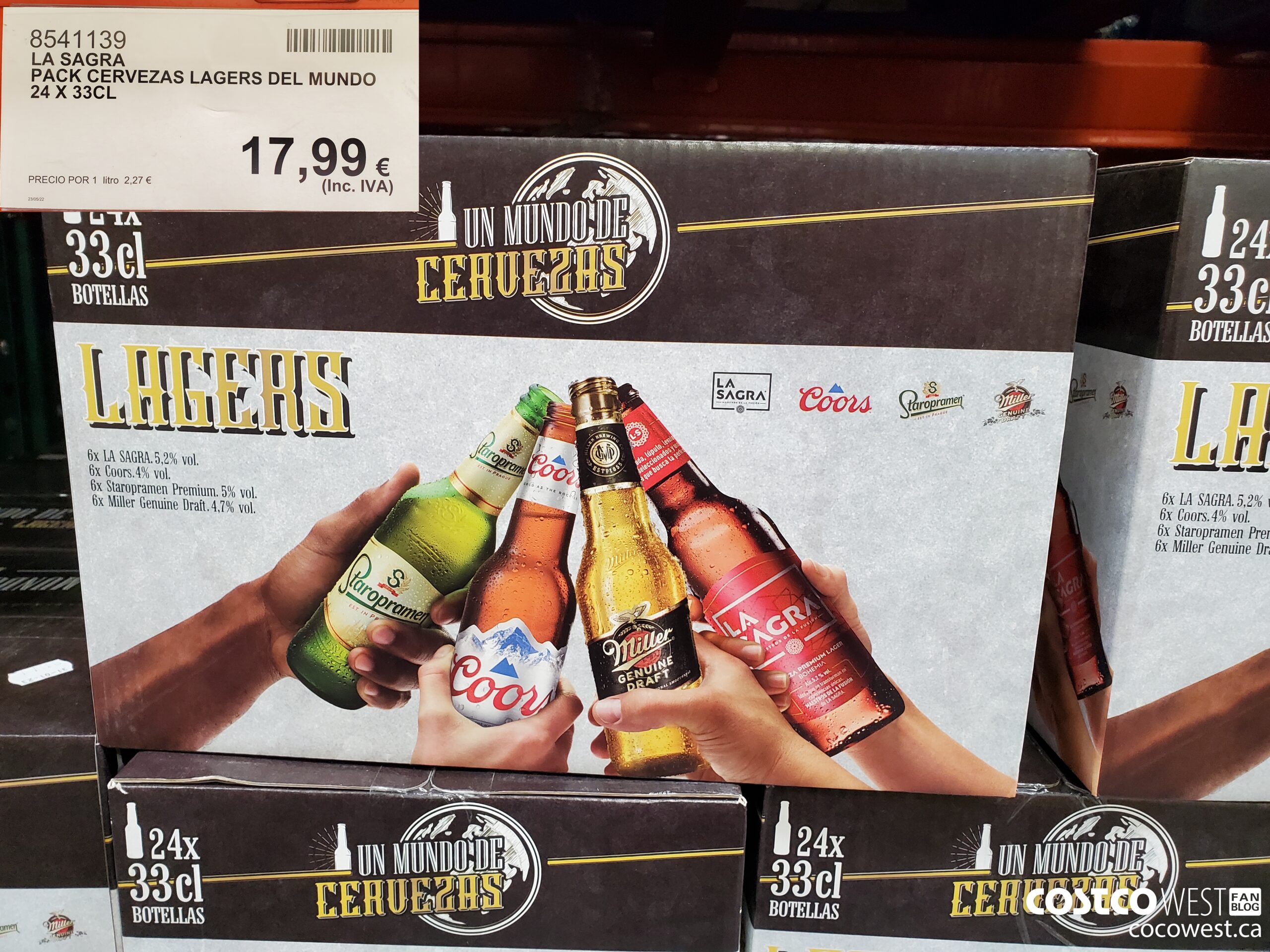 8541139 LA SAGRA PACK CERVEZAS LAGERS DEL MUNDO 24 X 33 CL $17.99