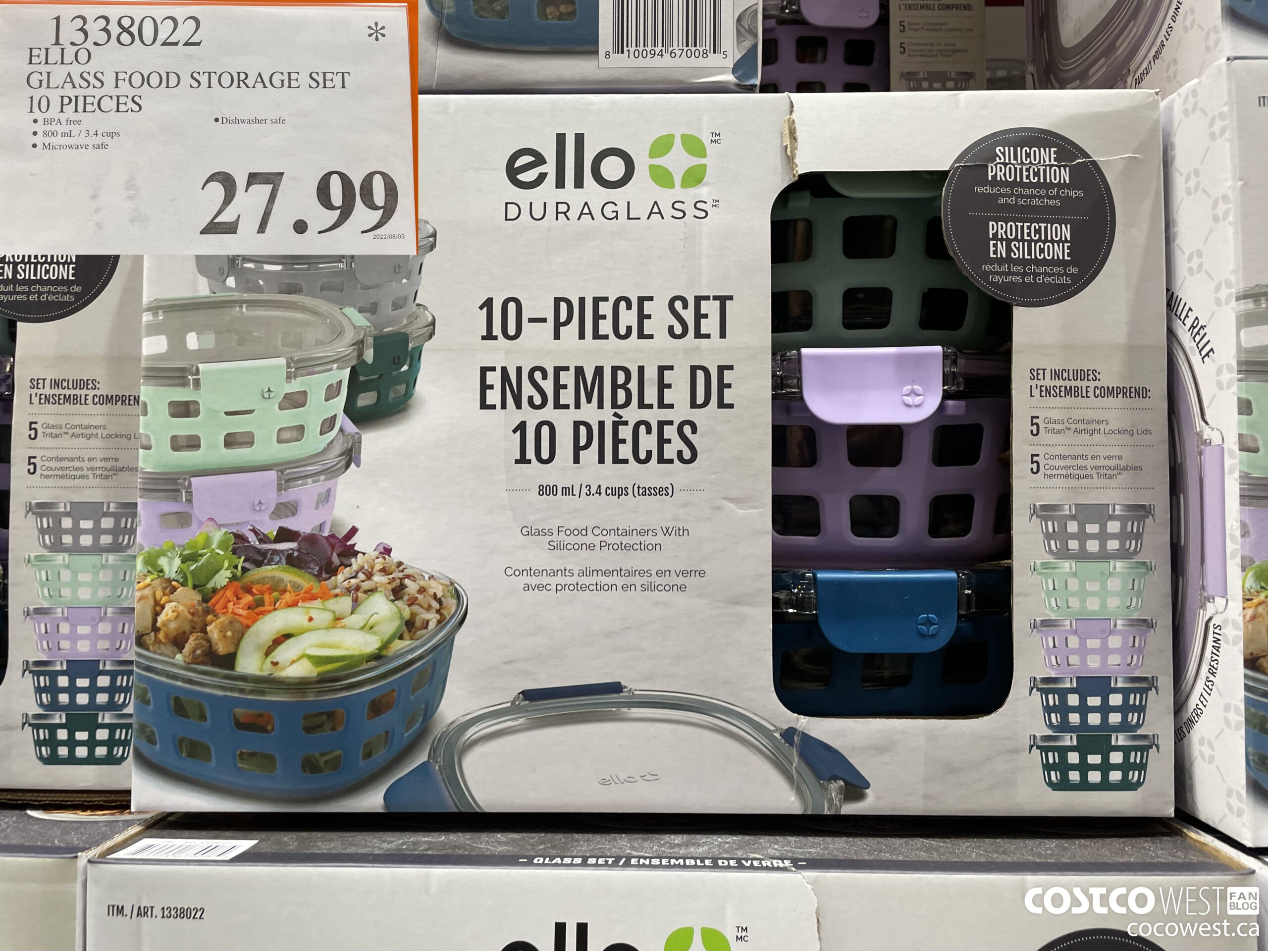 1338022 LEAPFROG GLASS FOOD STORAGE SET 10 PIECES $27.99