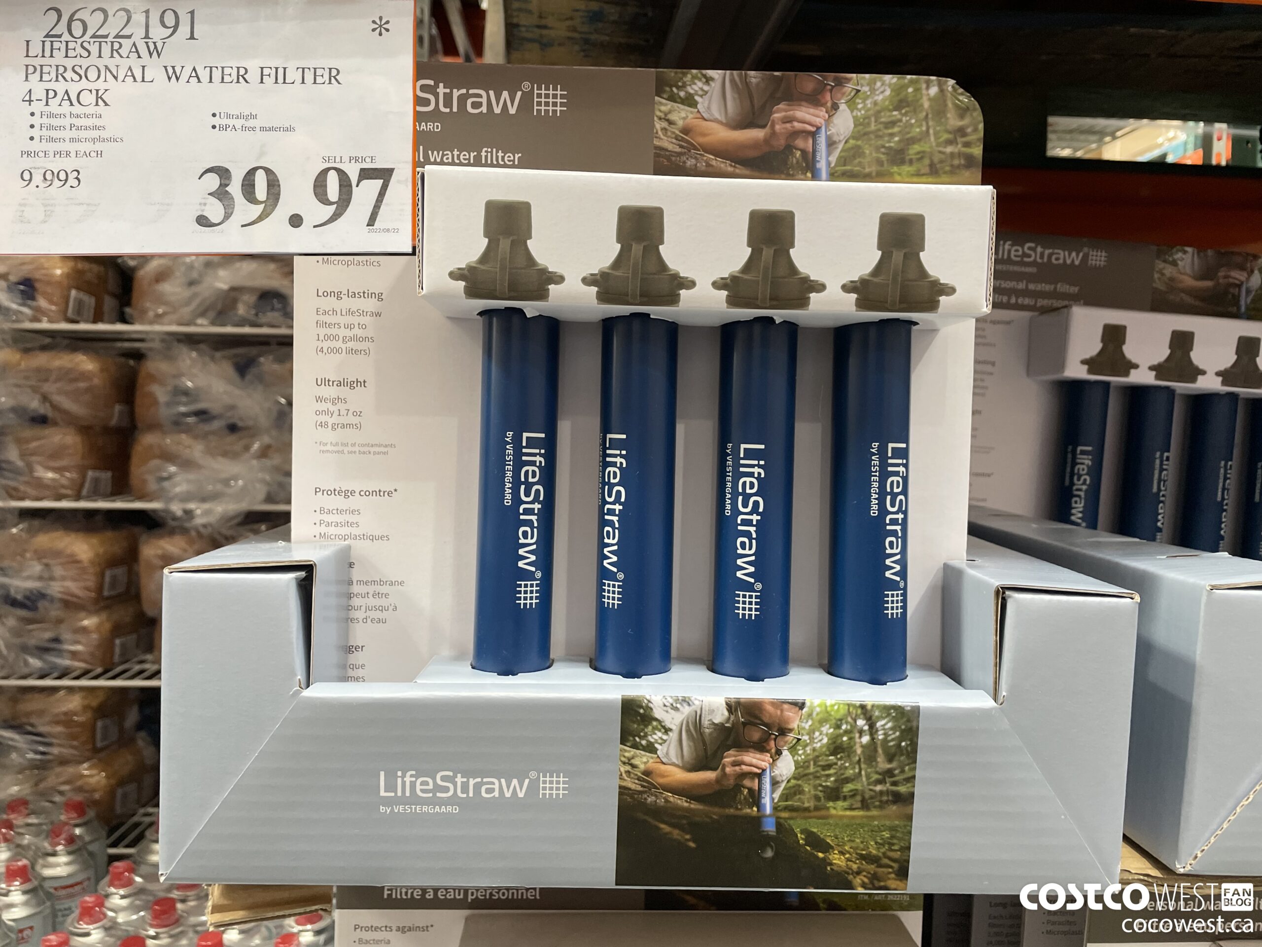 2622191 LIFESTRAW PERSONAL WATER FILTER 4-PACK $39.97