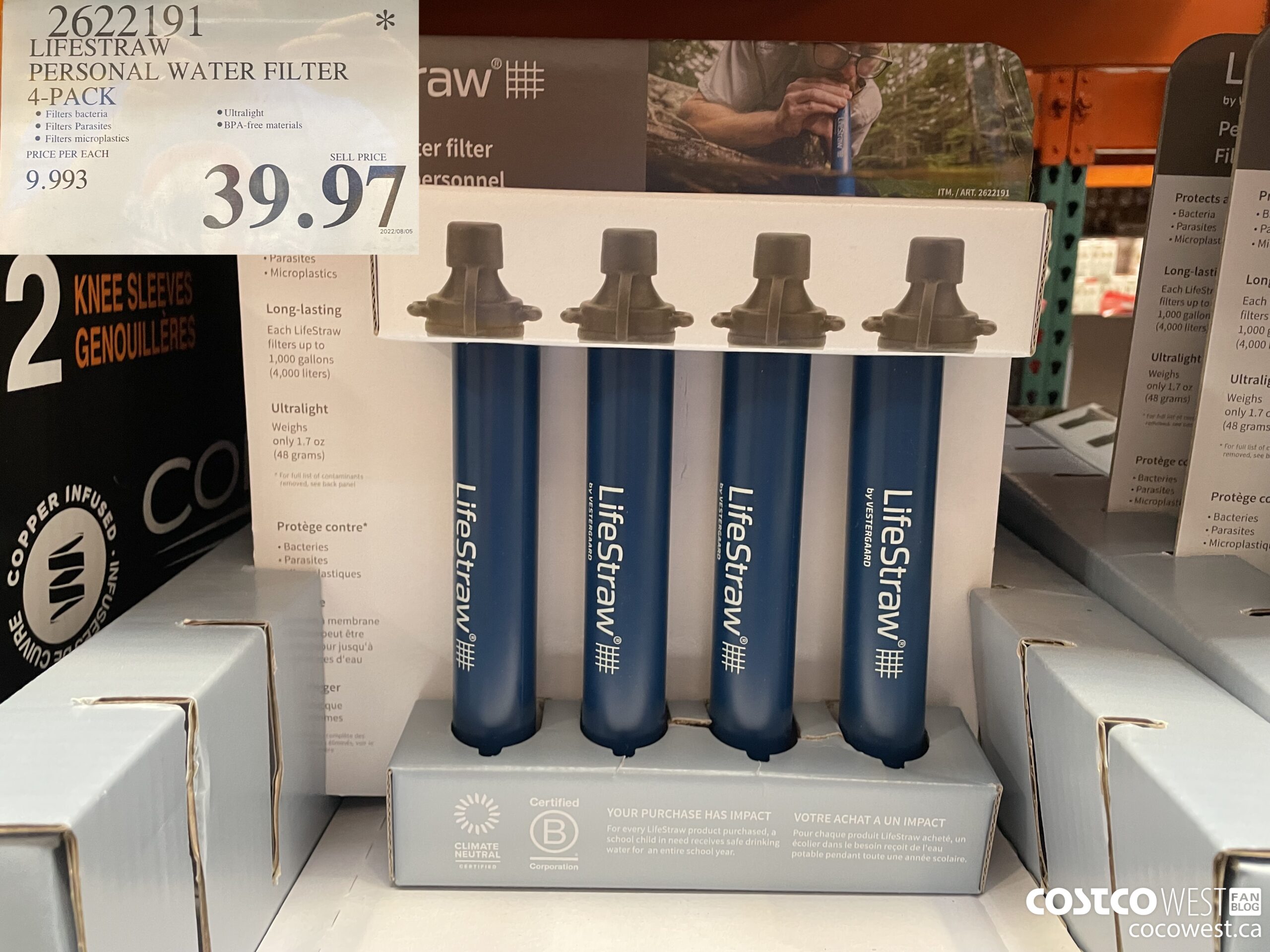 2622191 LIFESTRAW PERSONAL WATER FILTER 4-PACK $39.97