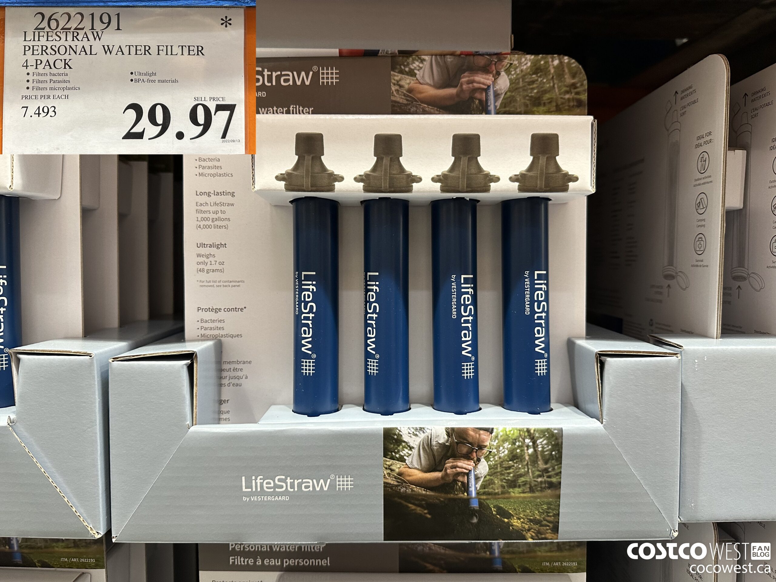 2622191 LIFESTRAW PERSONAL WATER FILTER 4-PACK $29.97