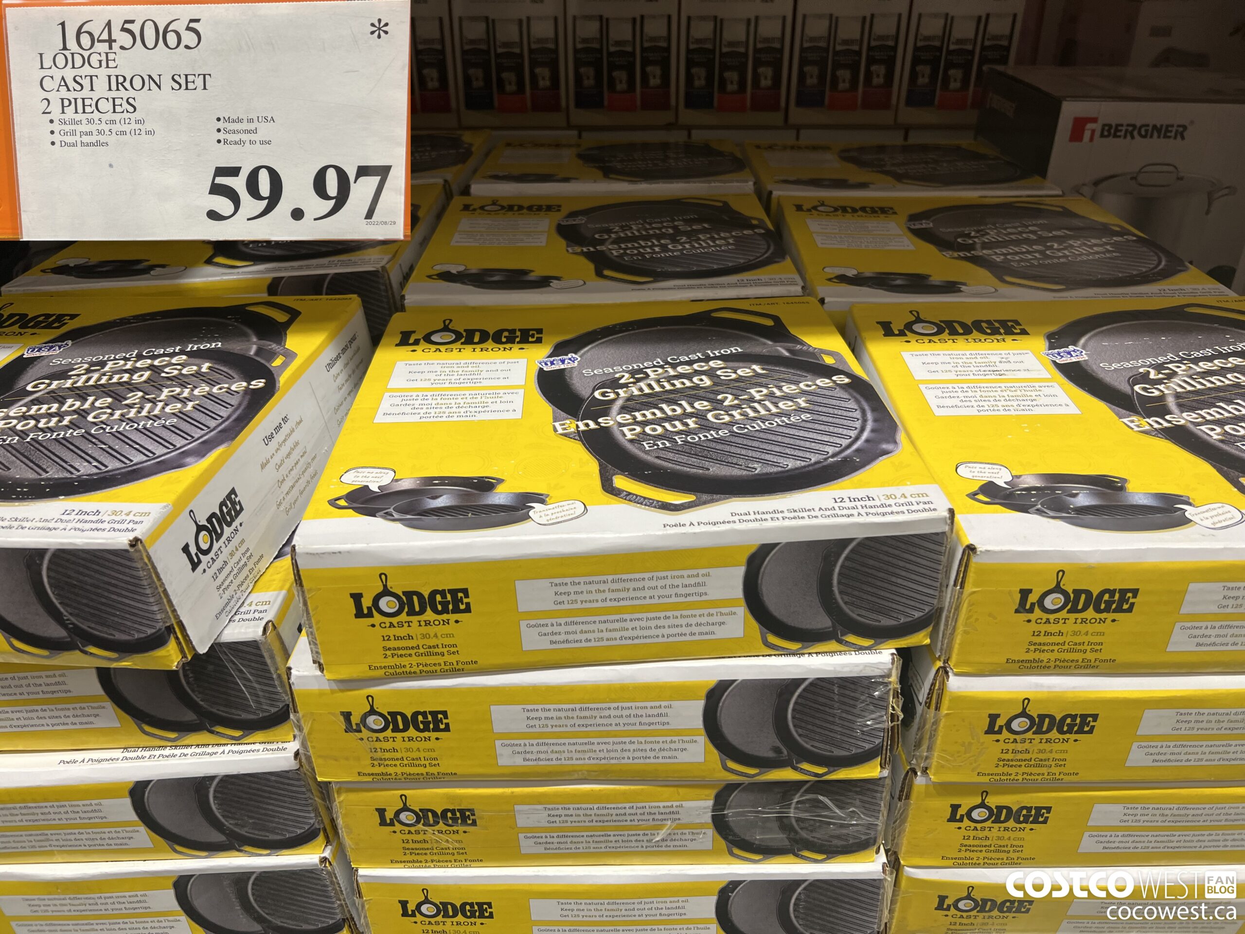 1645065 LODGE CAST IRON SET 2 PIECES $59.97